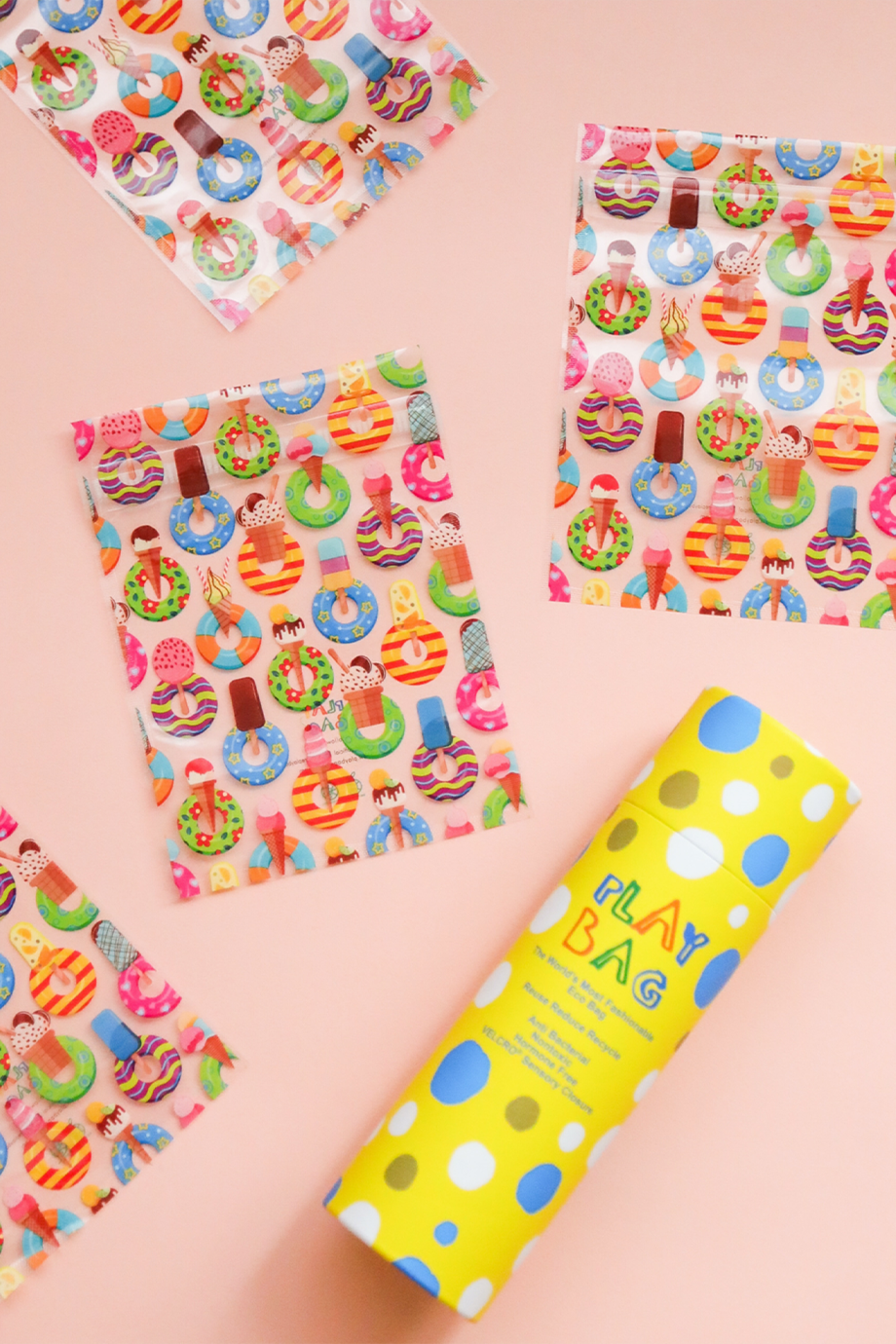 Play Bag｜冰淇淋甜甜圈魔鬼氈抗菌環保袋 - 10入