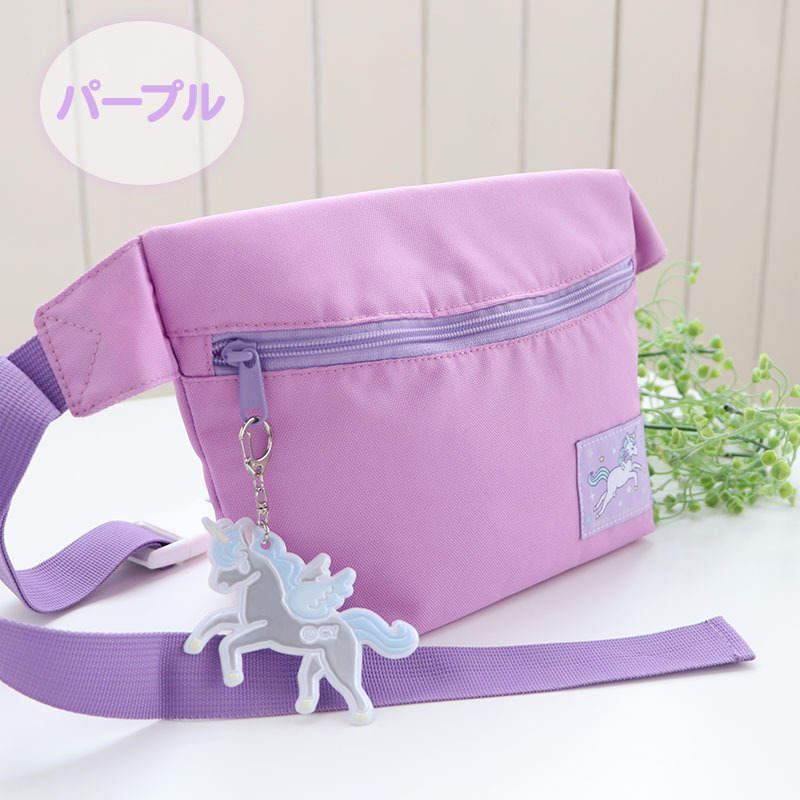Usamomo萌兔桃桃-斜背包 獨角獸 紫/黑