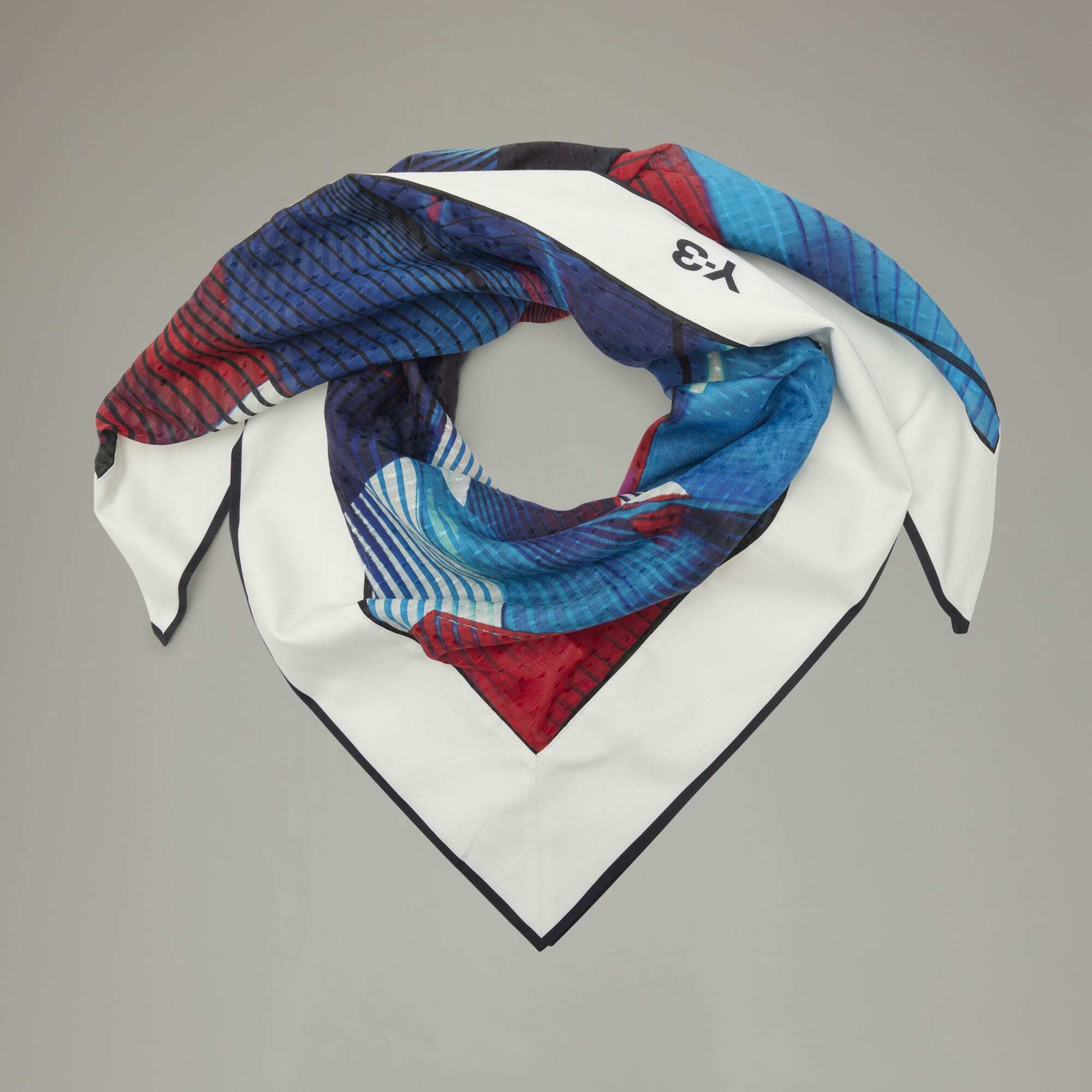 【 Y-3 AOP SCARF 頂級絲巾 - 藍紅 】