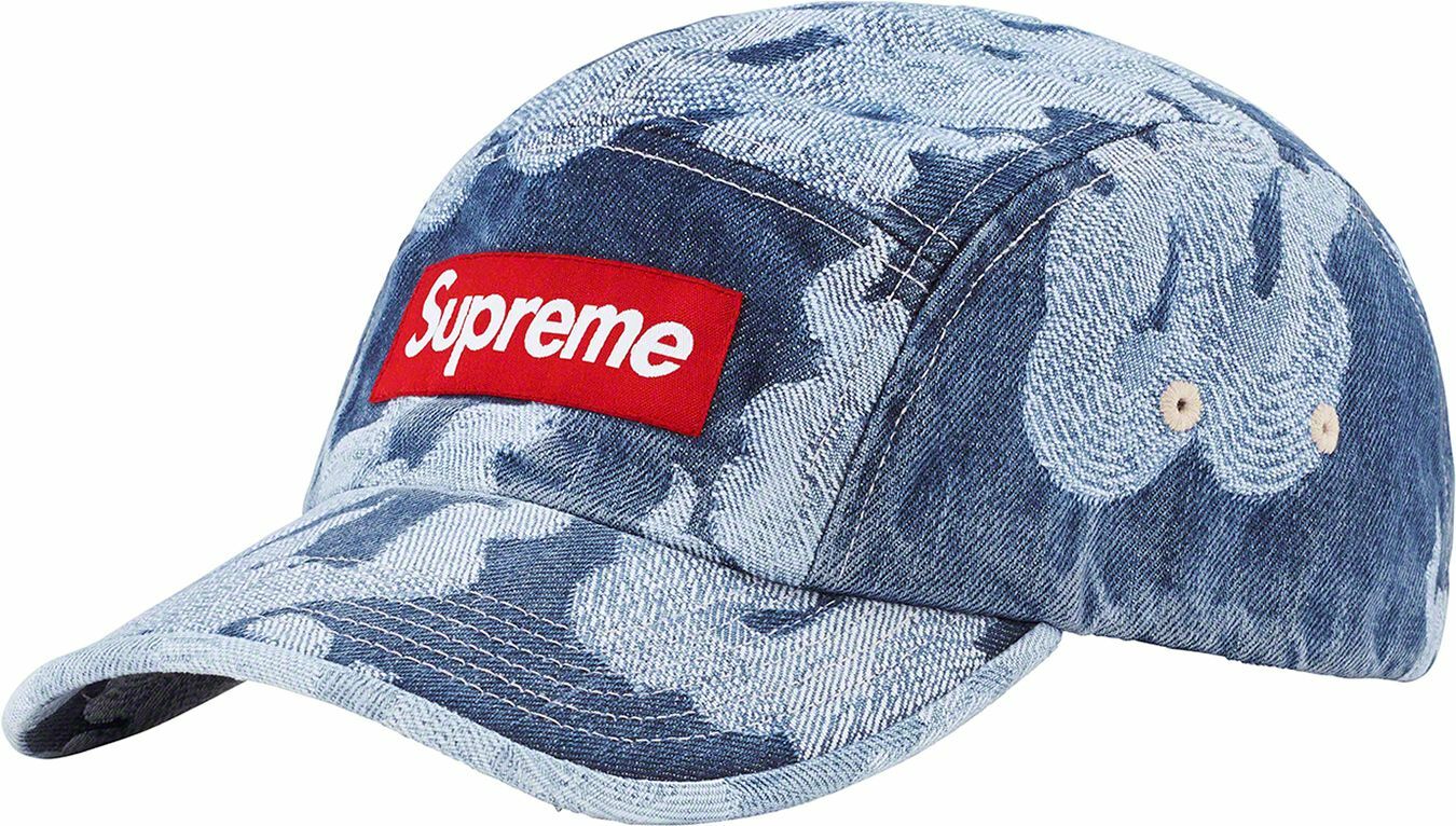 Supreme Frayed Logos Denim Camp Cap Blue – The Hat Circle by X Terrace