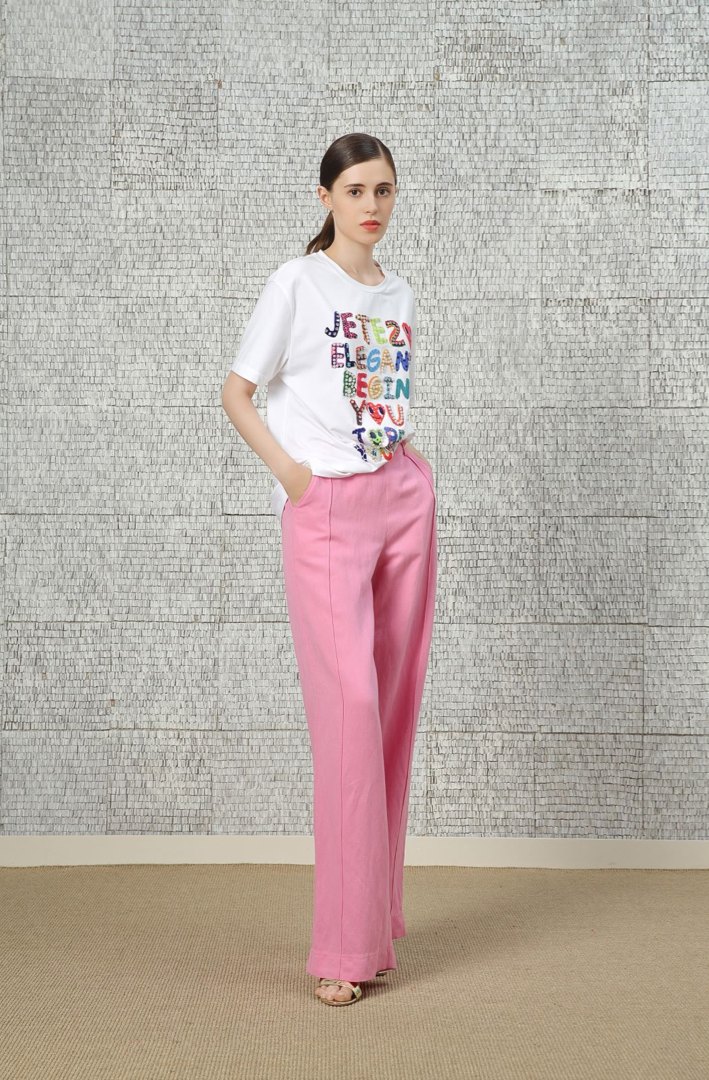 BC1EB058B1 紅色派對亞麻西裝褲