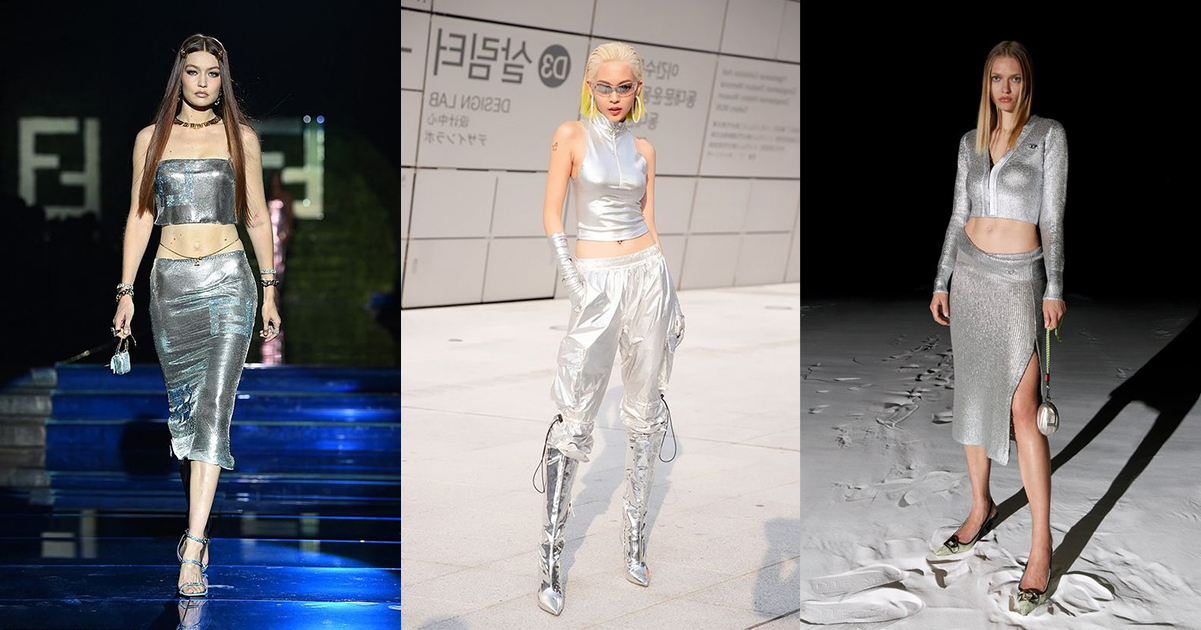 2025時髦單寧流行搭配未來感金屬銀色