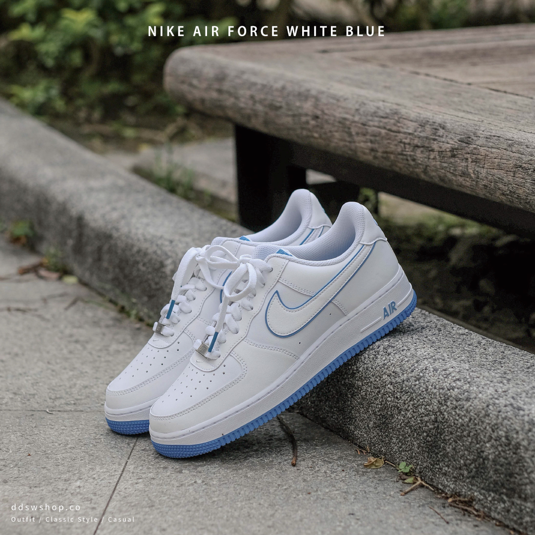 Nike Air Force 1 'University Blue' 全白滾邊天空藍勾勾DV0788-101