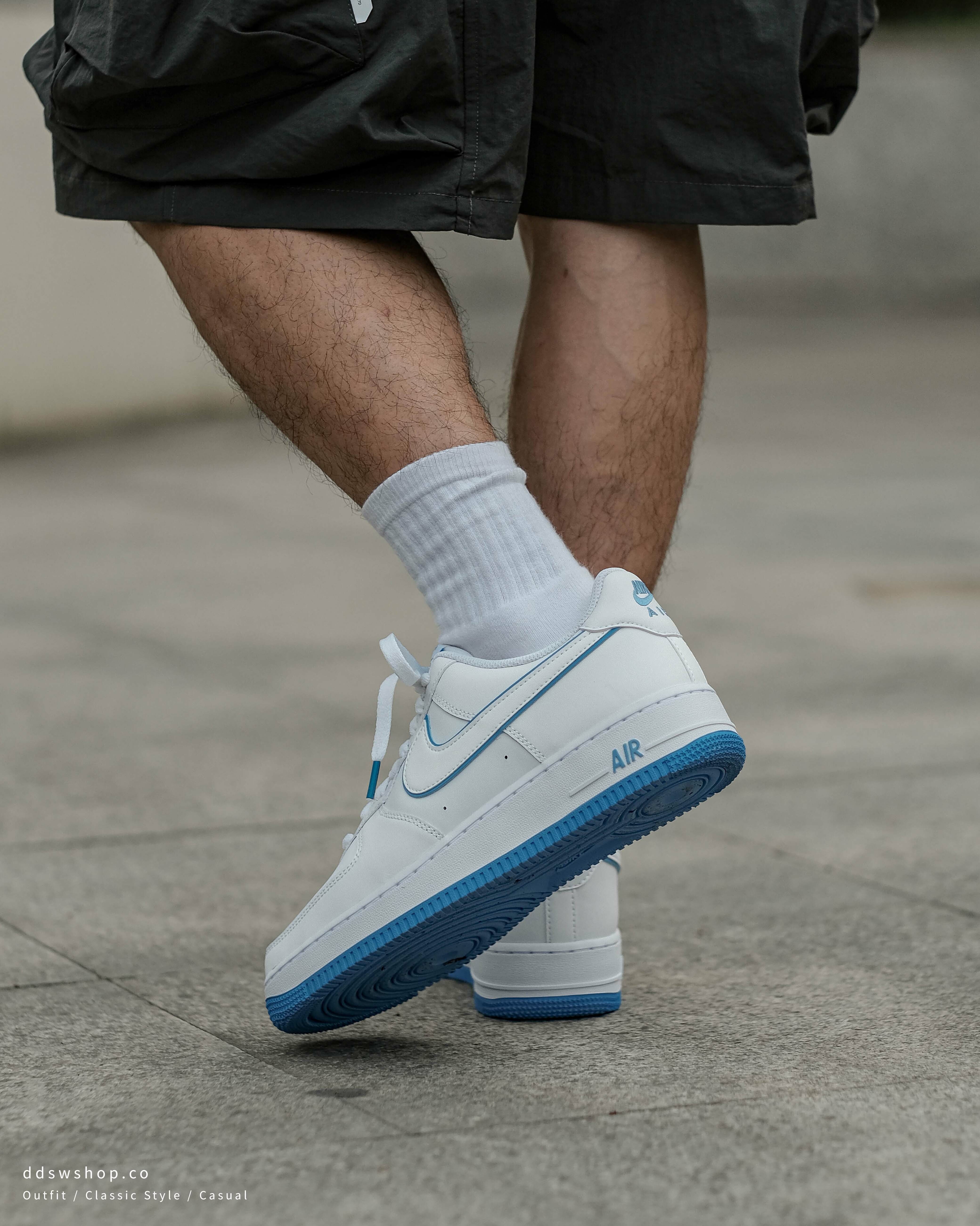 Nike Air Force 1 'University Blue' 全白滾邊天空藍勾勾DV0788-101