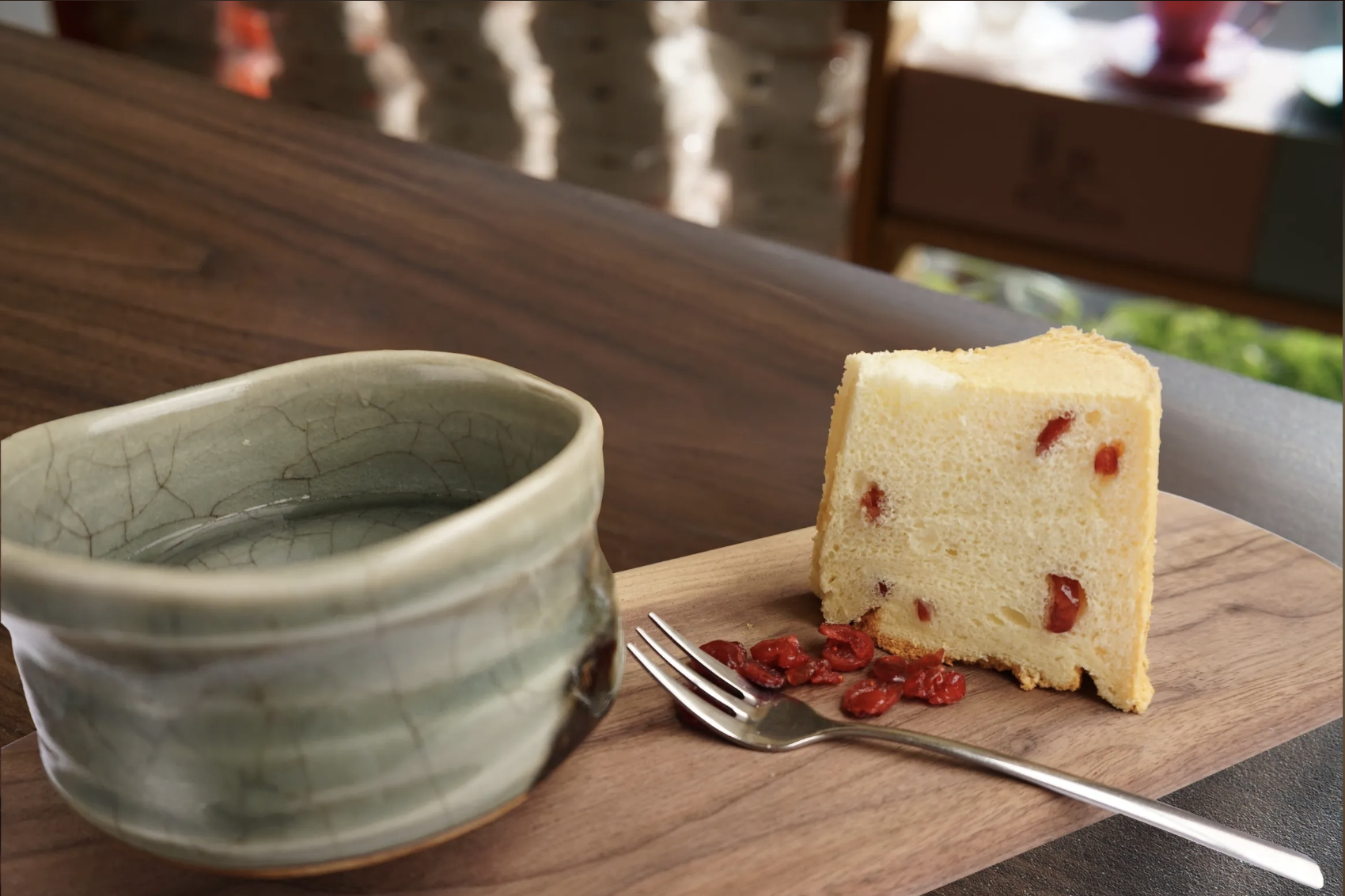 Pure Pandan 豆漿蔓越莓戚風蛋糕