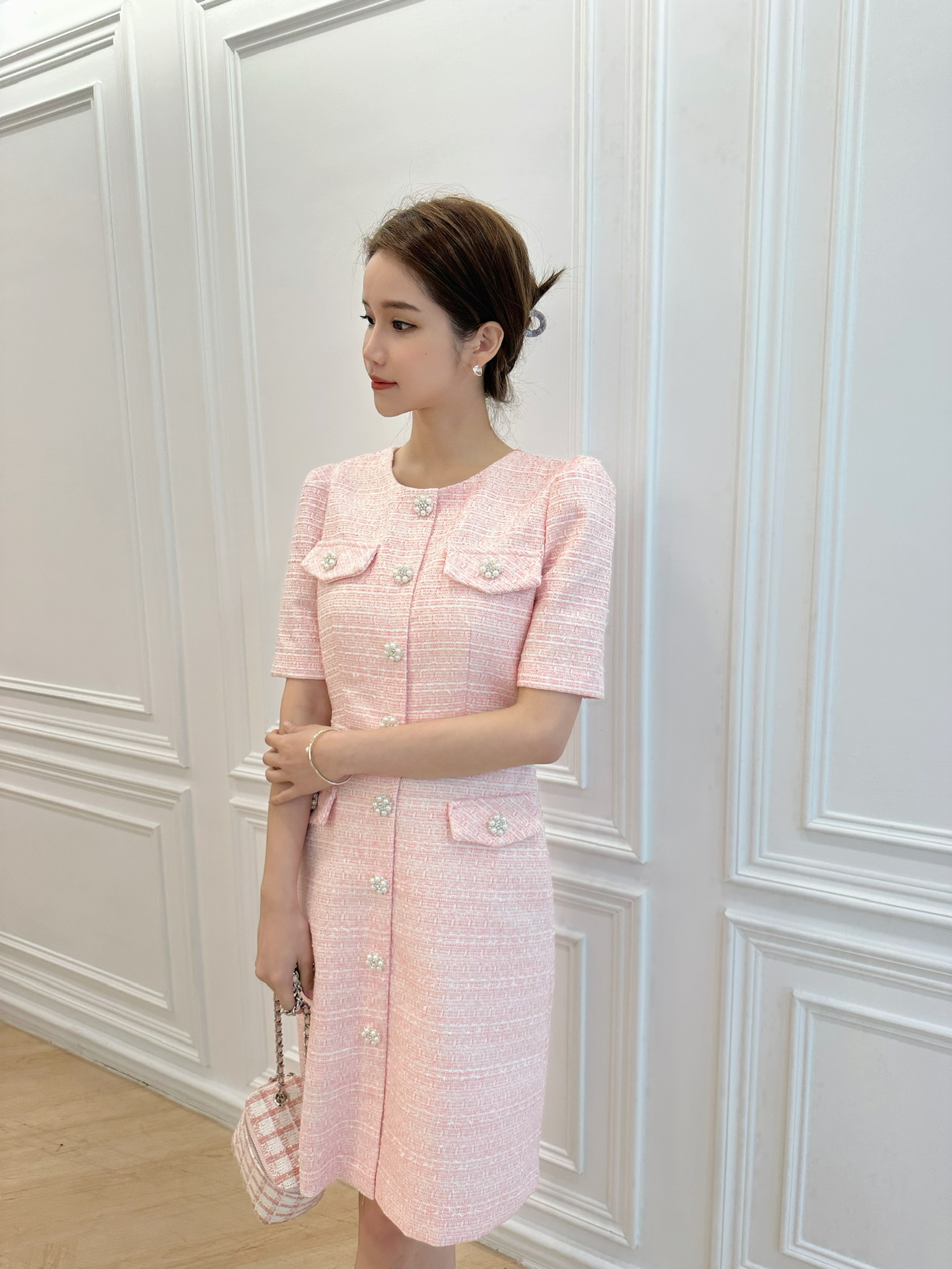 鑽釦織紋柔美洋