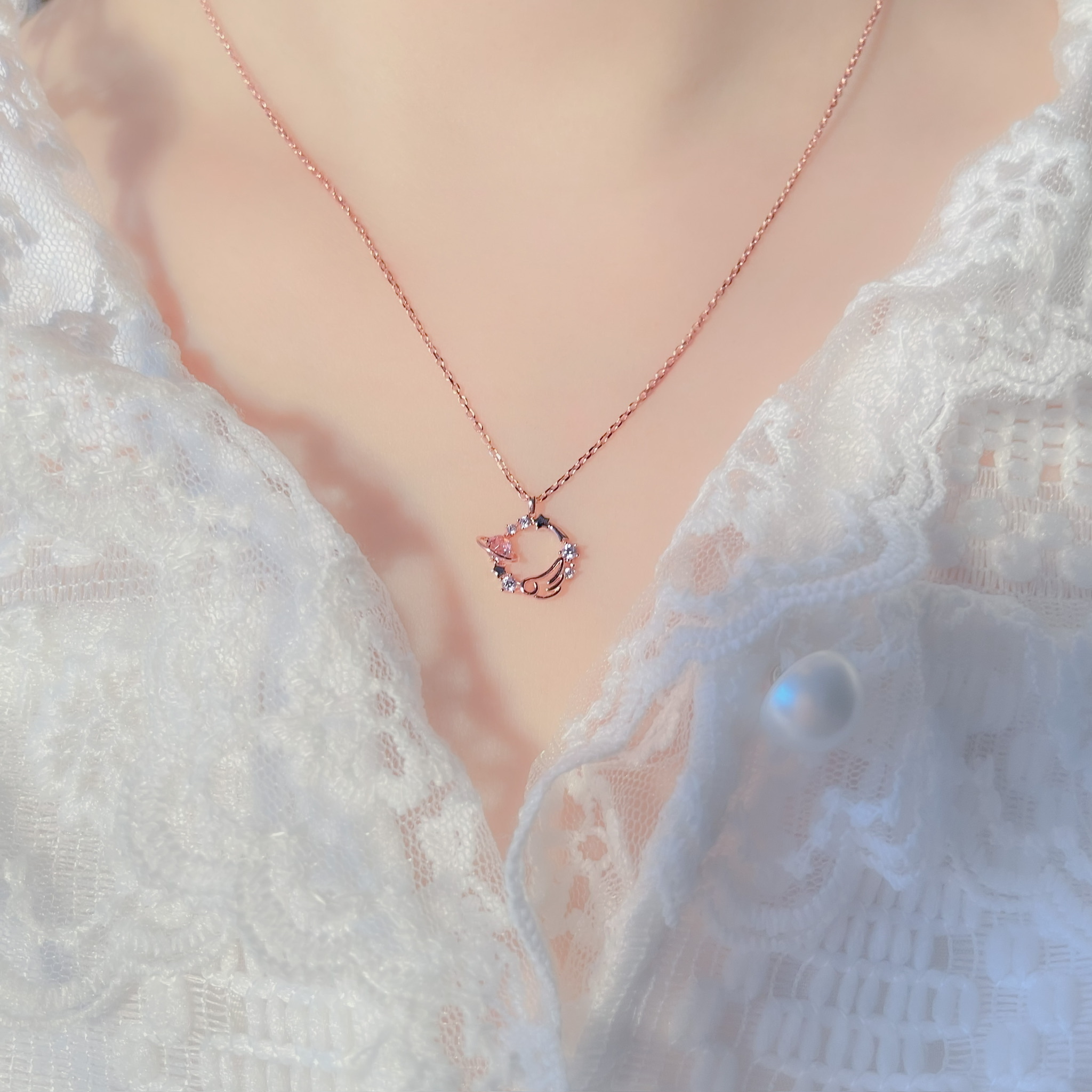 | 925 Silver・White Gold・ Rose Gold | Gemini Necklace  | NE0175 |