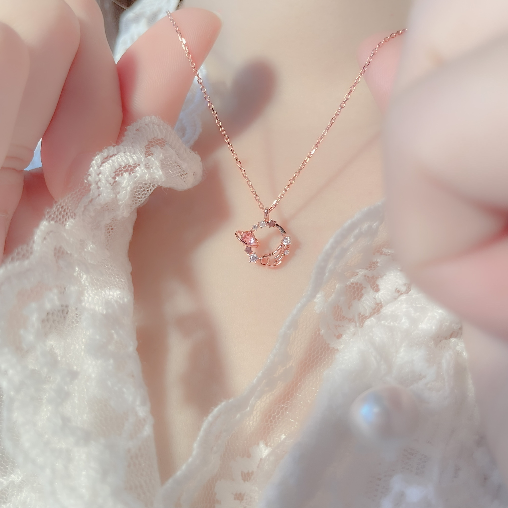| 925 Silver・White Gold・ Rose Gold | Gemini Necklace  | NE0175 |