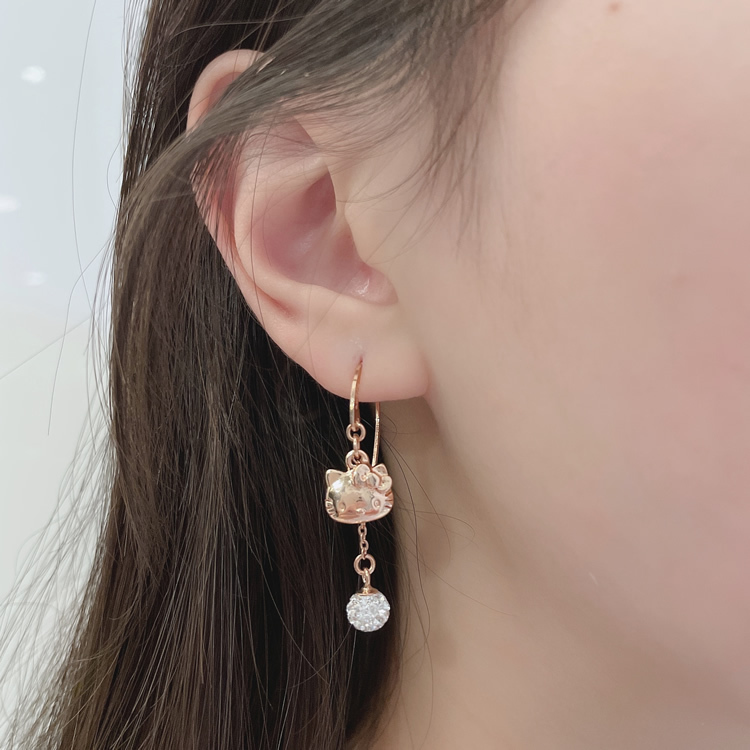 23037-KT Sanrio Hello Kitty x Lucy 耳環 #SE23 玫瑰金