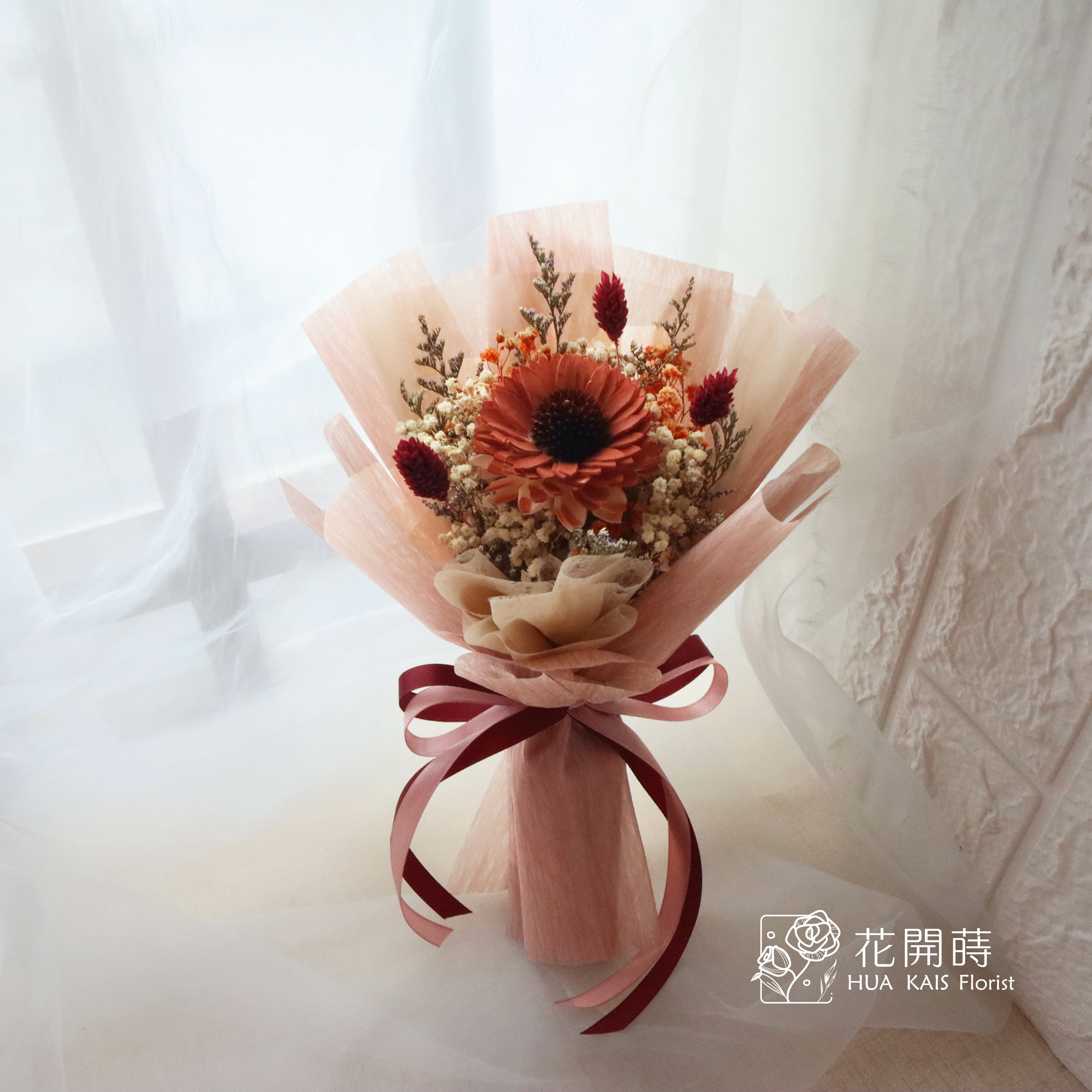 畢業花束|深粉色|單支太陽花束|畢業禮物|