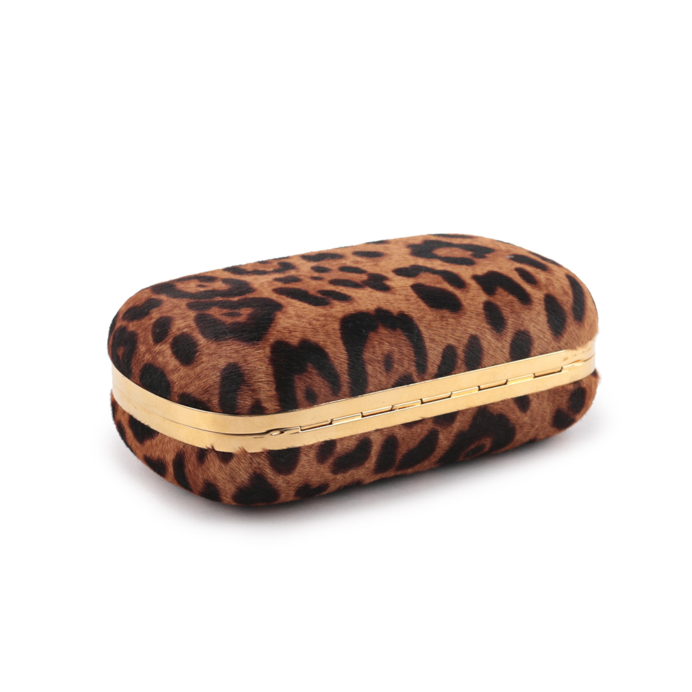 【Alexander McQUEEN】經典骷髏頭豹紋馬毛牛皮手拿包