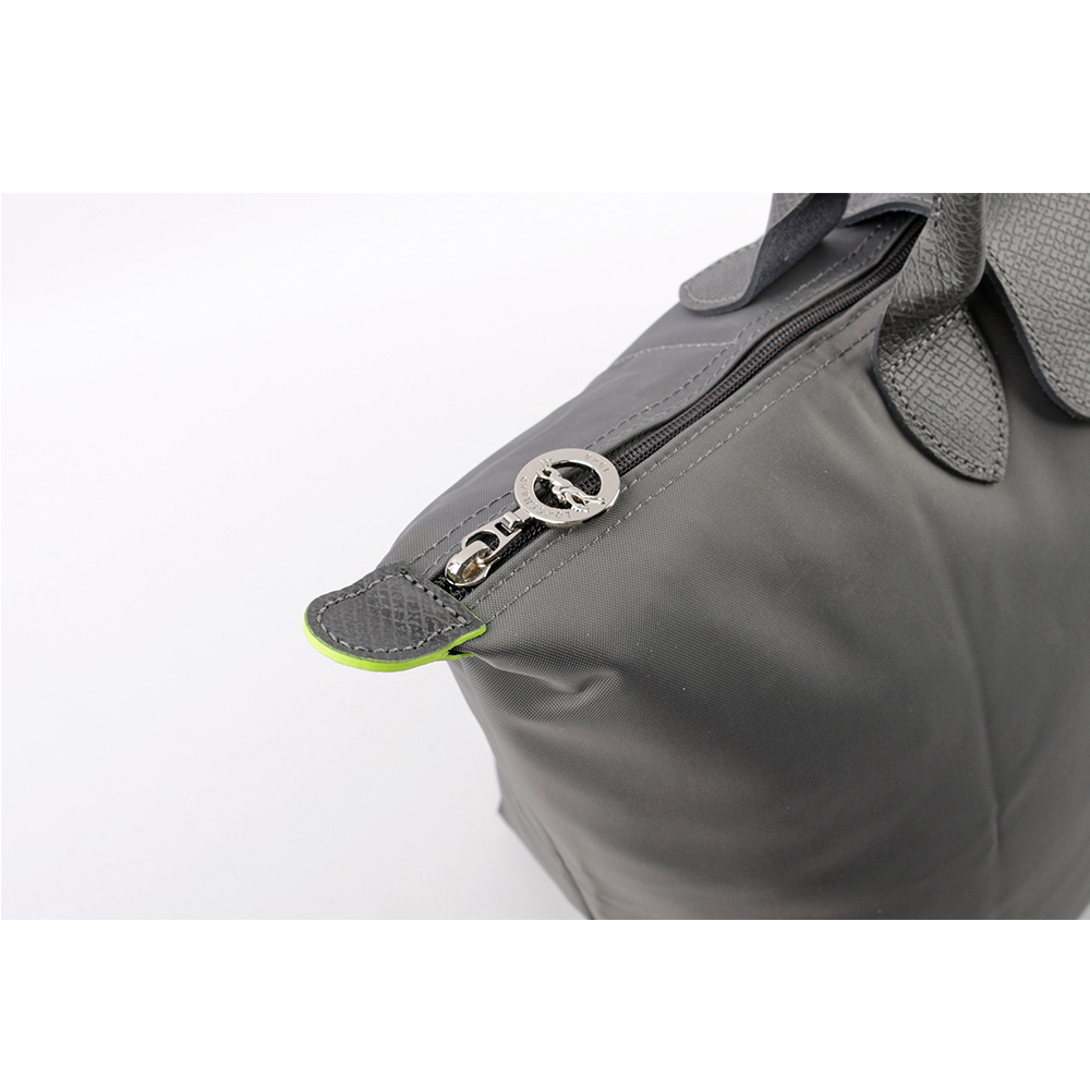 【LONGCHAMP】L號長把LE PLIAGE GREEN摺疊水餃包(石墨灰)