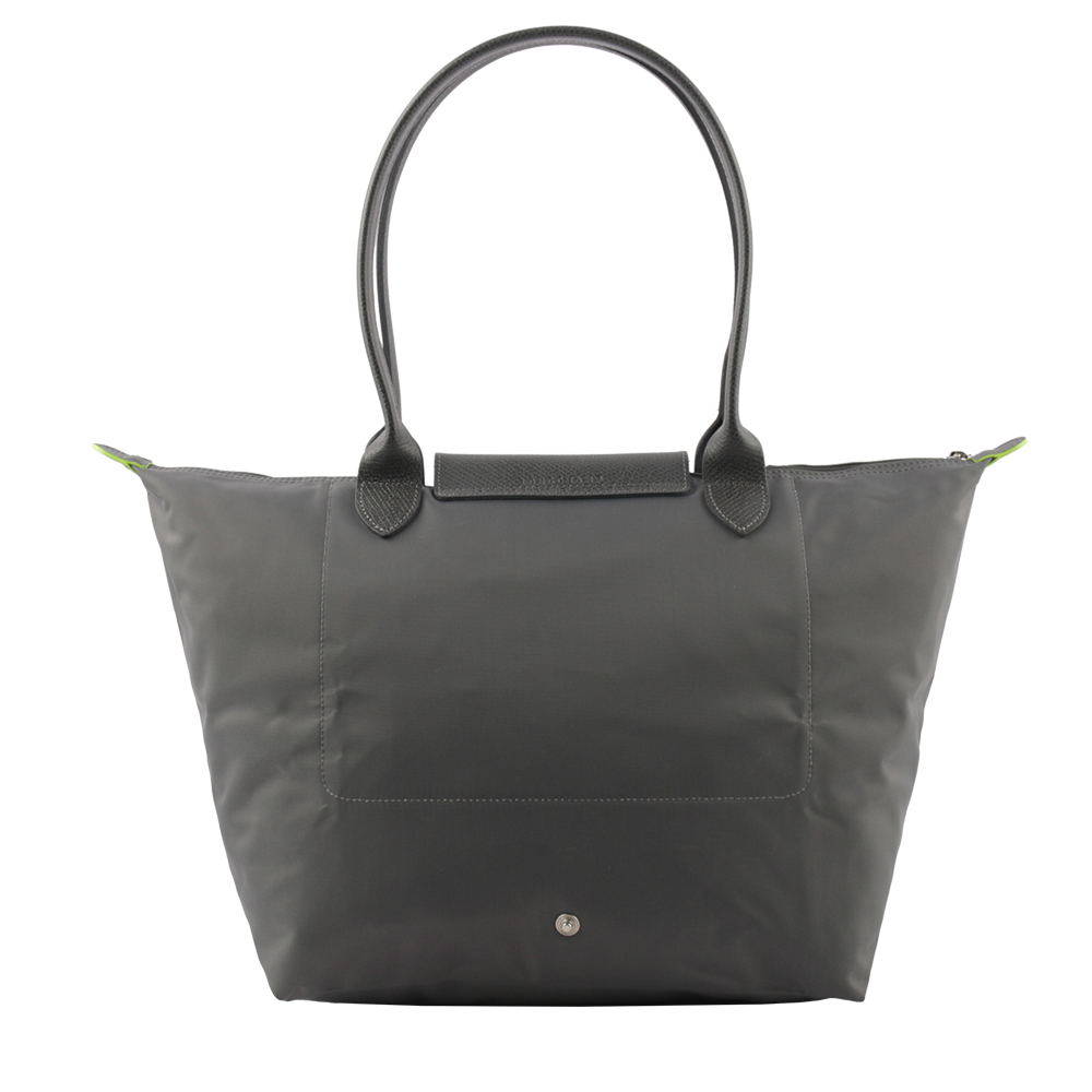 【LONGCHAMP】L號長把LE PLIAGE GREEN摺疊水餃包(石墨灰)