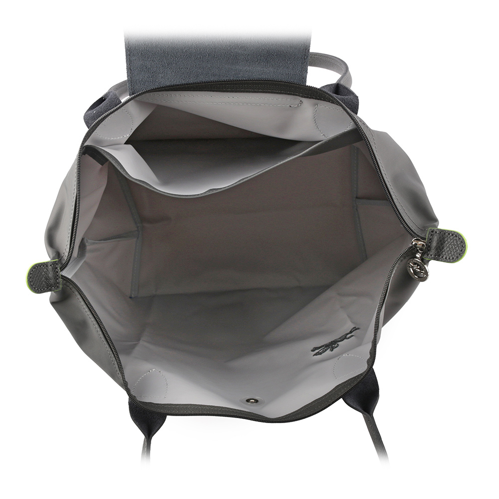 【LONGCHAMP】L號長把LE PLIAGE GREEN摺疊水餃包(石墨灰)