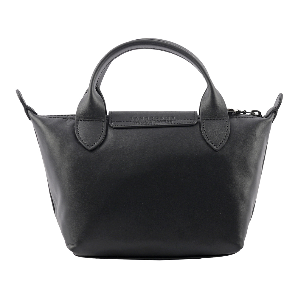 【LONGCHAMP】LE PLIAGE XTRA 牛皮迷你二用折疊包(黑色)