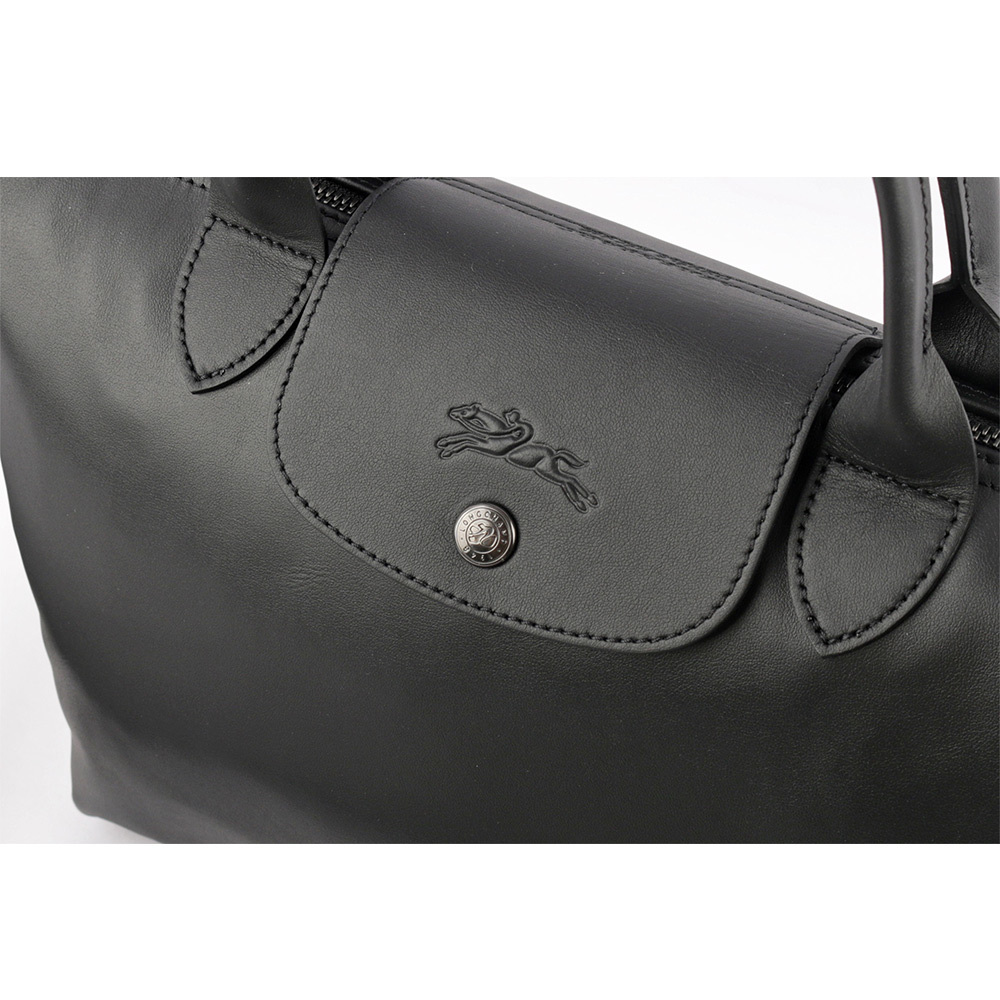 【LONGCHAMP】S號小牛皮Le Pliage Xtra 二用折疊包(黑色)