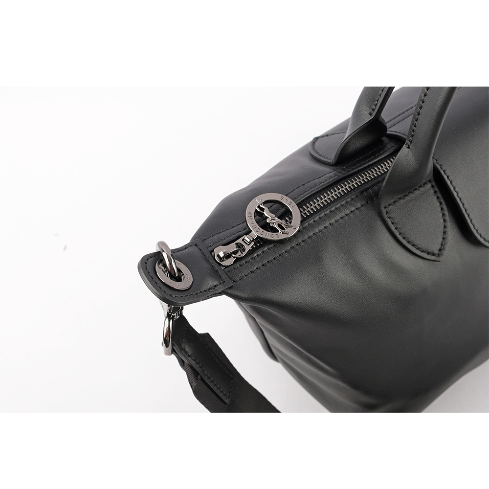 【LONGCHAMP】S號小牛皮Le Pliage Xtra 二用折疊包(黑色)
