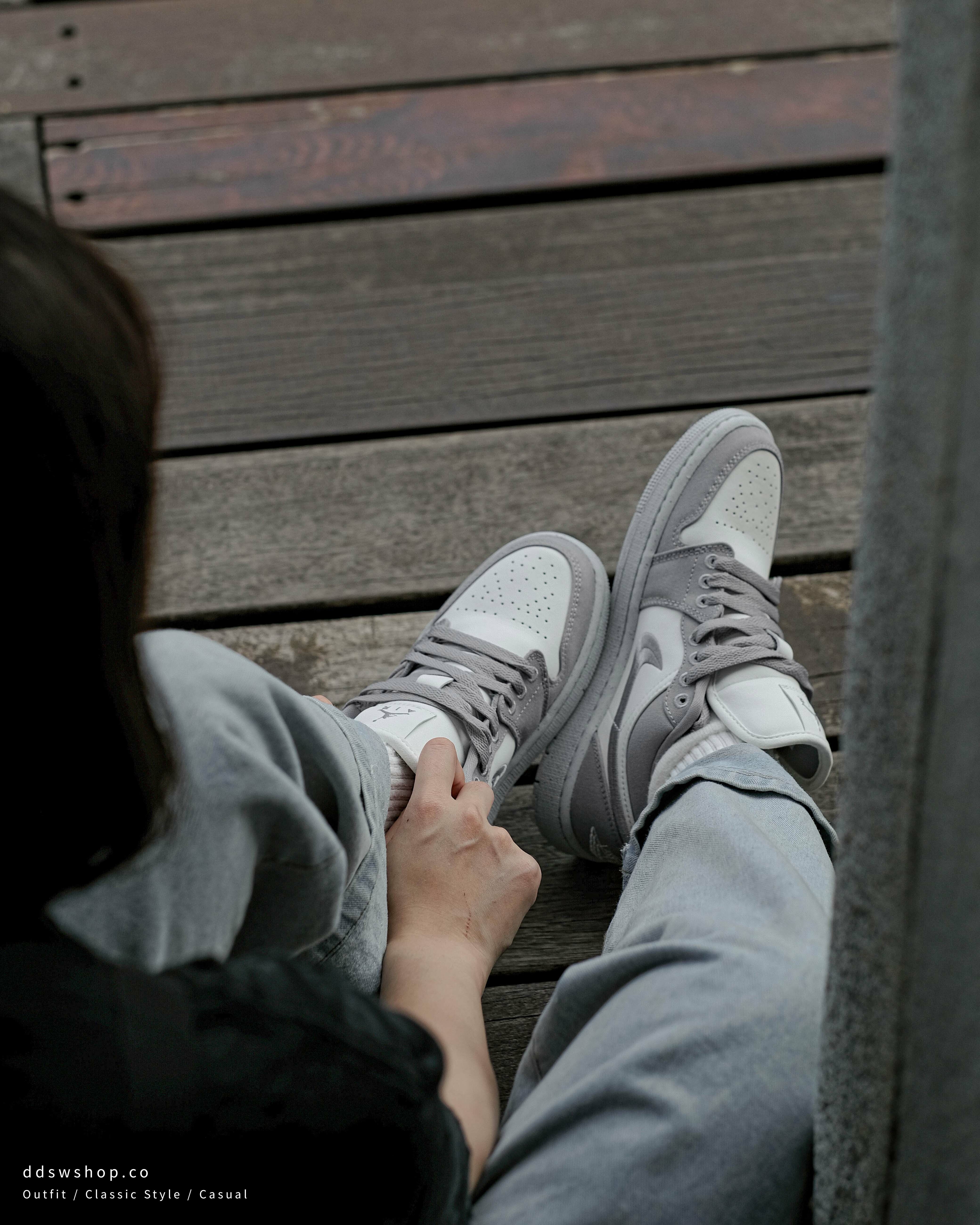 Nike Air Jordan 1 Low 'Light Steel Grey' 小Dior平替款 鋼灰白 帆布刺繡 DV0426-012