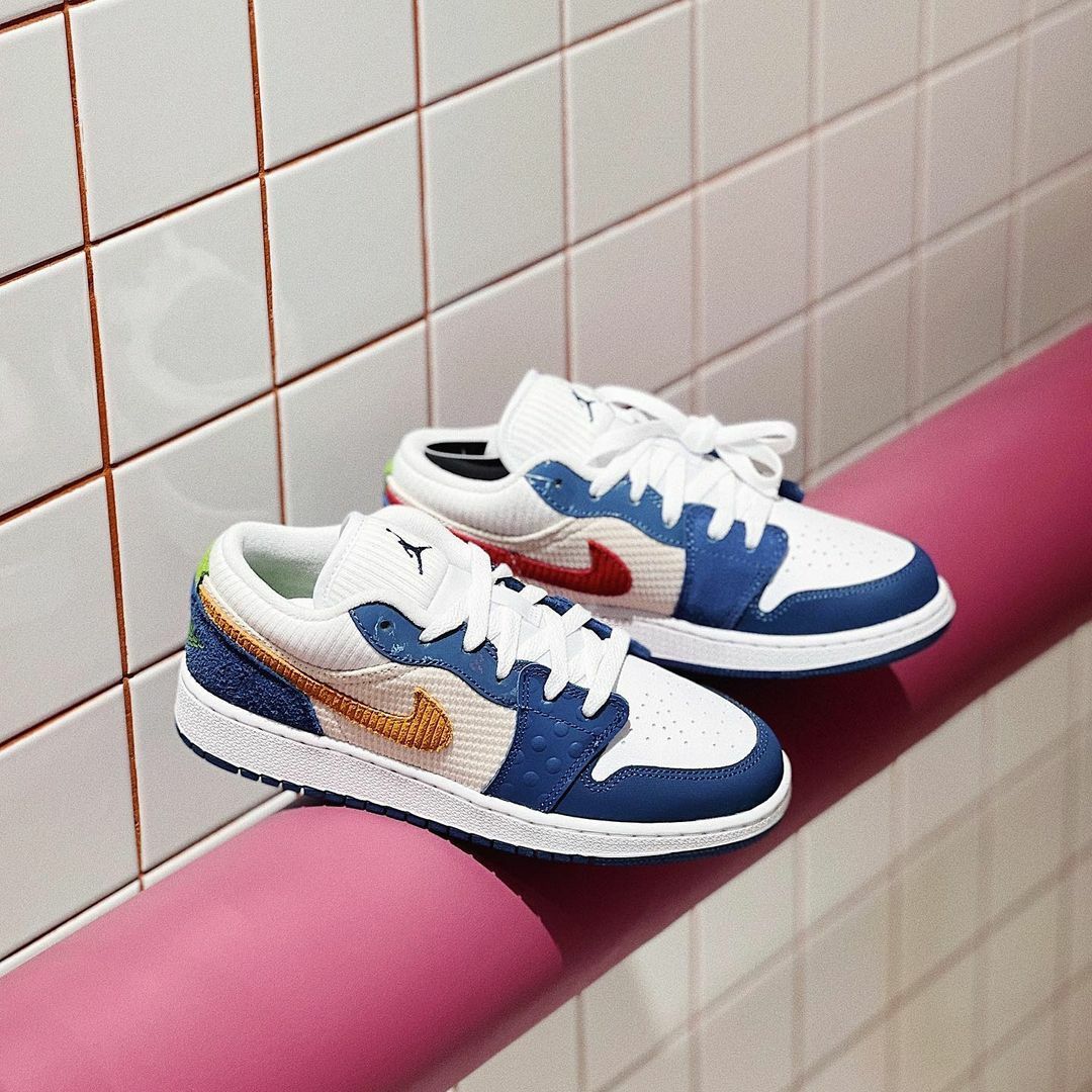 Nike Air Jordan 1 GS 法國藍 藍紅黃 藍色 條紋 編織 DR6960-400