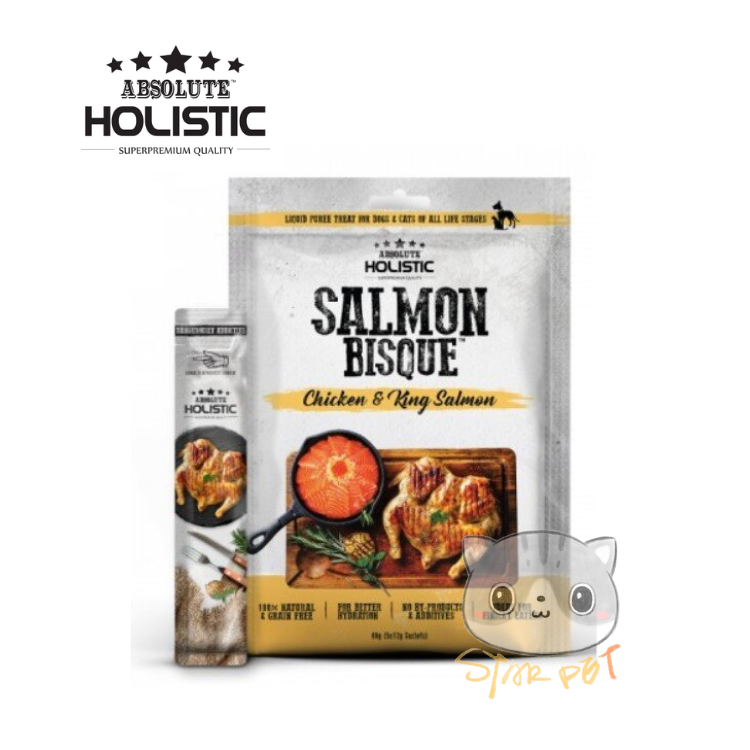 Absolute Holistic Salmon Bisque (Chicken & King Salmon) 12g x 5 (for cats & dogs)
