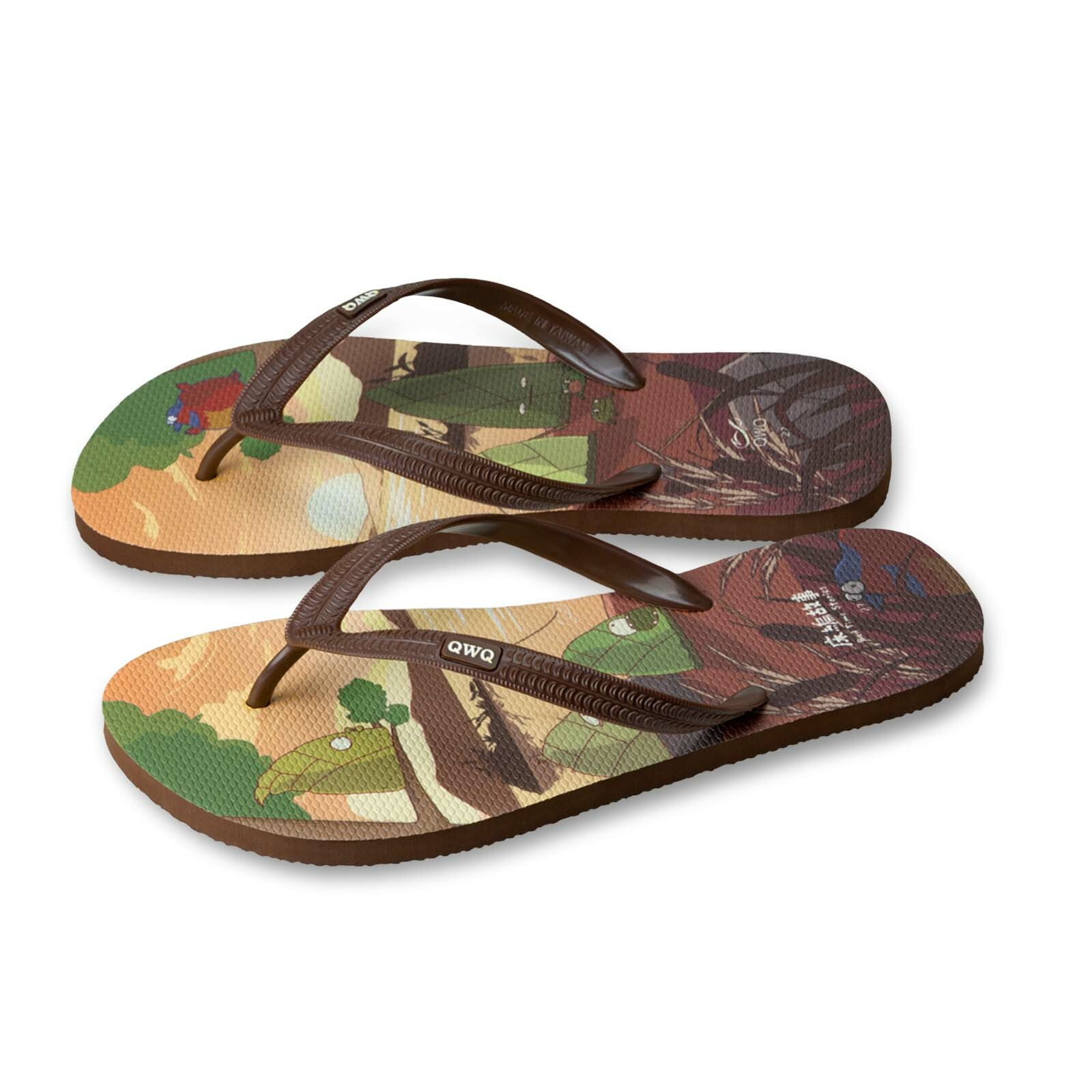 床編故事 落日餘暉 男款粗帶人字夾腳拖鞋 可可棕