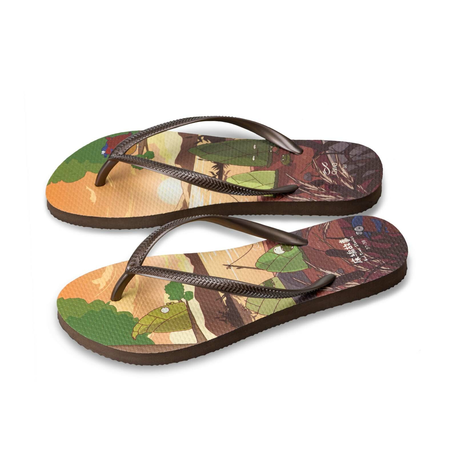 床編故事 落日餘暉 女款細帶人字夾腳拖鞋 焦糖棕