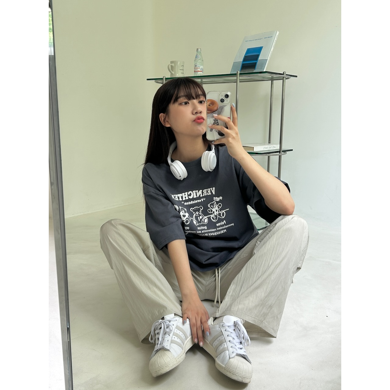 【imfine】三倍可愛玩具熊熊 英文字印花寬版T #9146