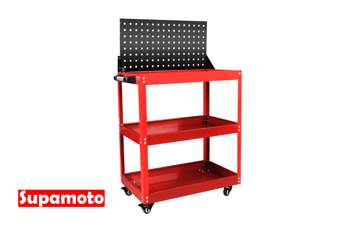 -Supamoto- 工具車 工具台 洞洞板 零件車 手推車 三層 雙層 五金車 工作車 方孔板 多功能 背板