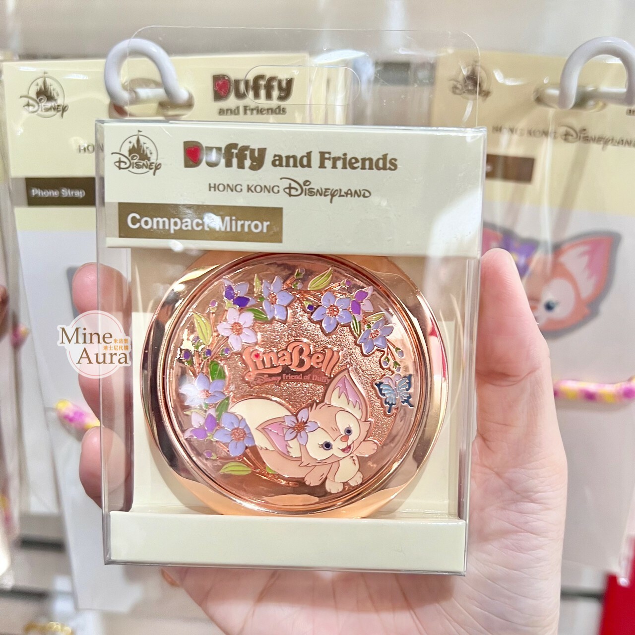 玲娜貝兒 Lina bell 浮雕圖案 圓鏡 隨身鏡 -香港迪士尼樂園