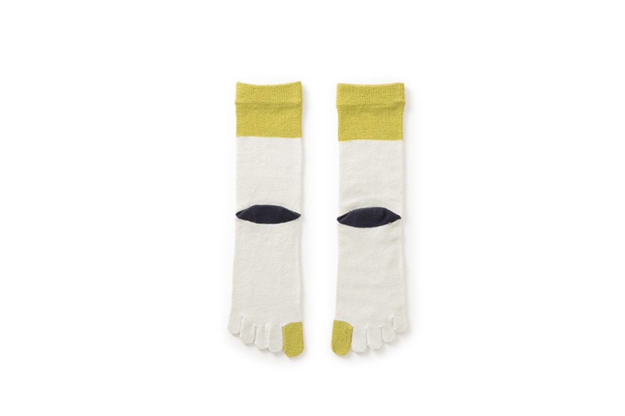 中川政七-涼感五指襪 女用 淺蔥