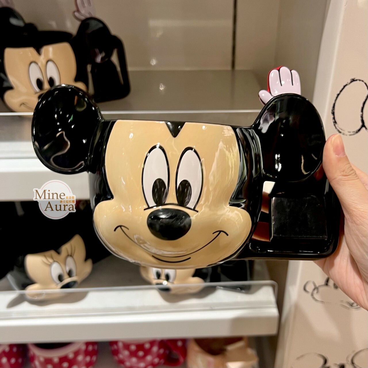 米奇 Mickey 大臉造型 湯勺+馬克杯 組 湯勺架設計 水杯 湯杯 -香港迪士尼樂園