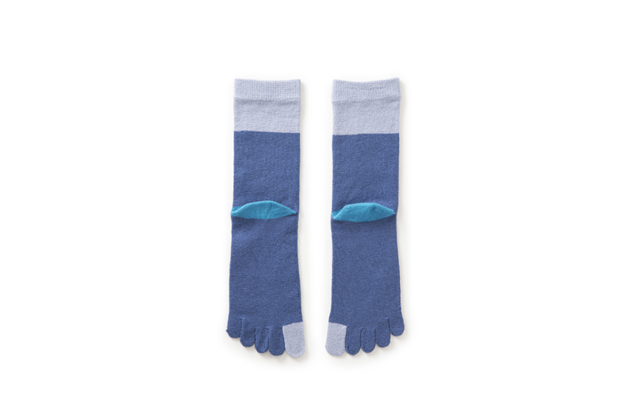 中川政七-涼感五指襪 女用 藍