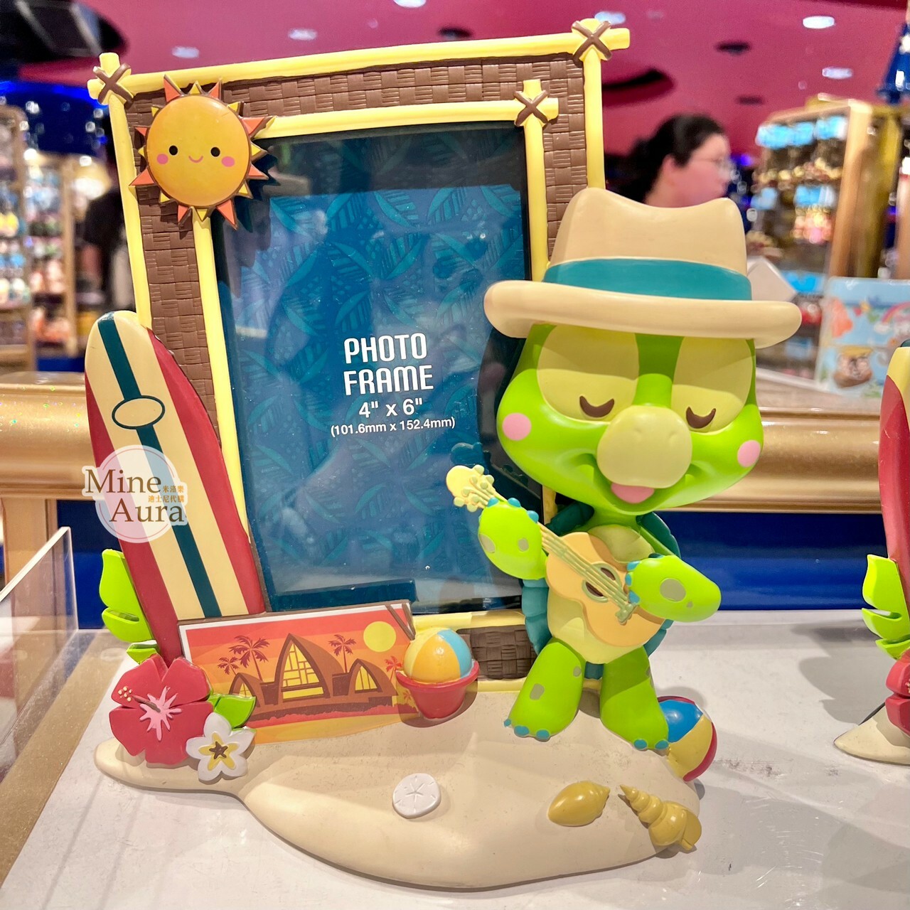 夏威夷系列 奧樂米拉 海龜 OluMel 彈吉他 造型 相框 擺飾 -香港迪士尼樂園