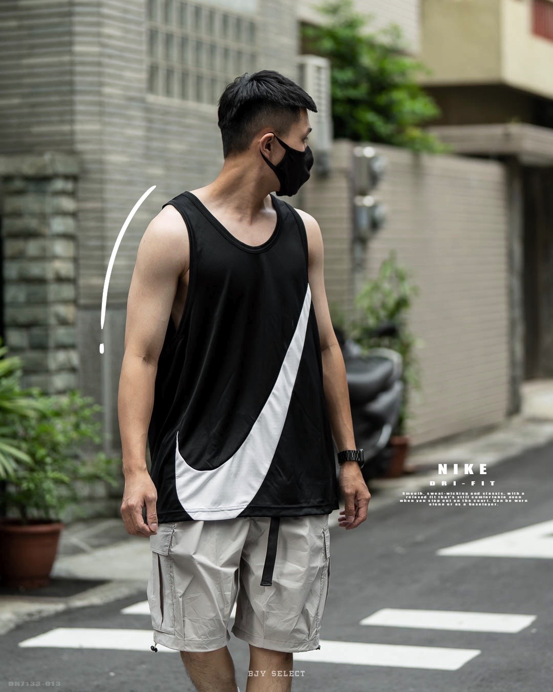 #現貨 NIKE DRI FIT 大勾 排汗 透氣 運動背心 DH7133-013 黑