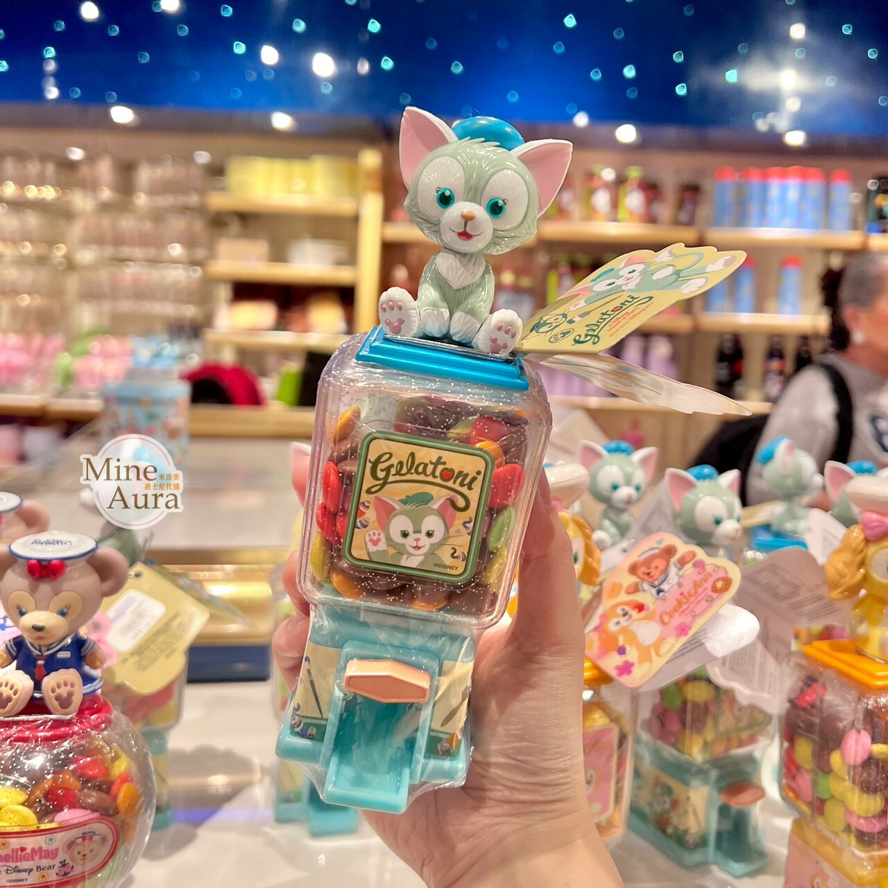 傑拉托尼 畫家貓 Gelatoni 扭蛋機造型 糖果盒 -香港迪士尼樂園
