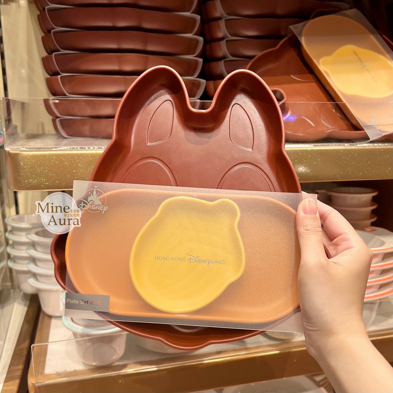 奇奇蒂蒂 Chip 'n Dale 大頭造型 餐盤 3入組 -香港迪士尼樂園