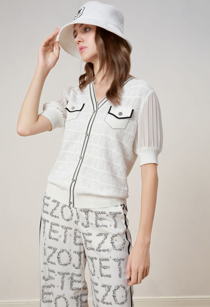 BC1EC216A1 濱海風情小香風針織開衫