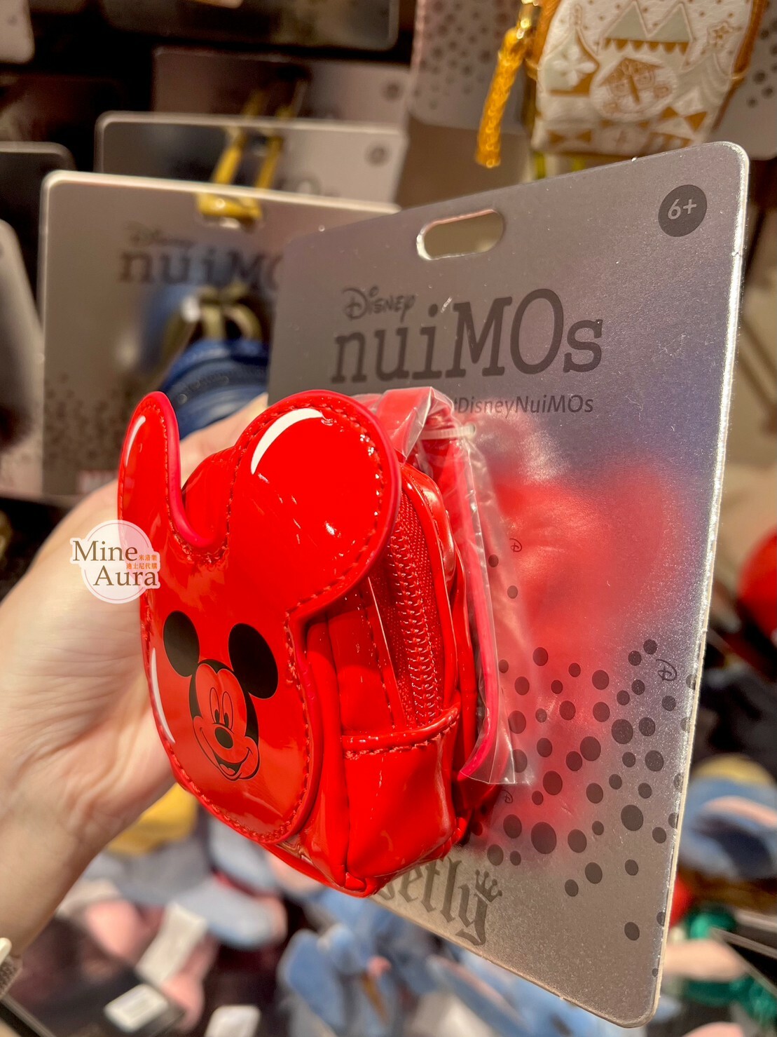 nuiMOs娃娃公仔專用配件 米奇頭造型 亮面紅色 後背包 -香港迪士尼樂園