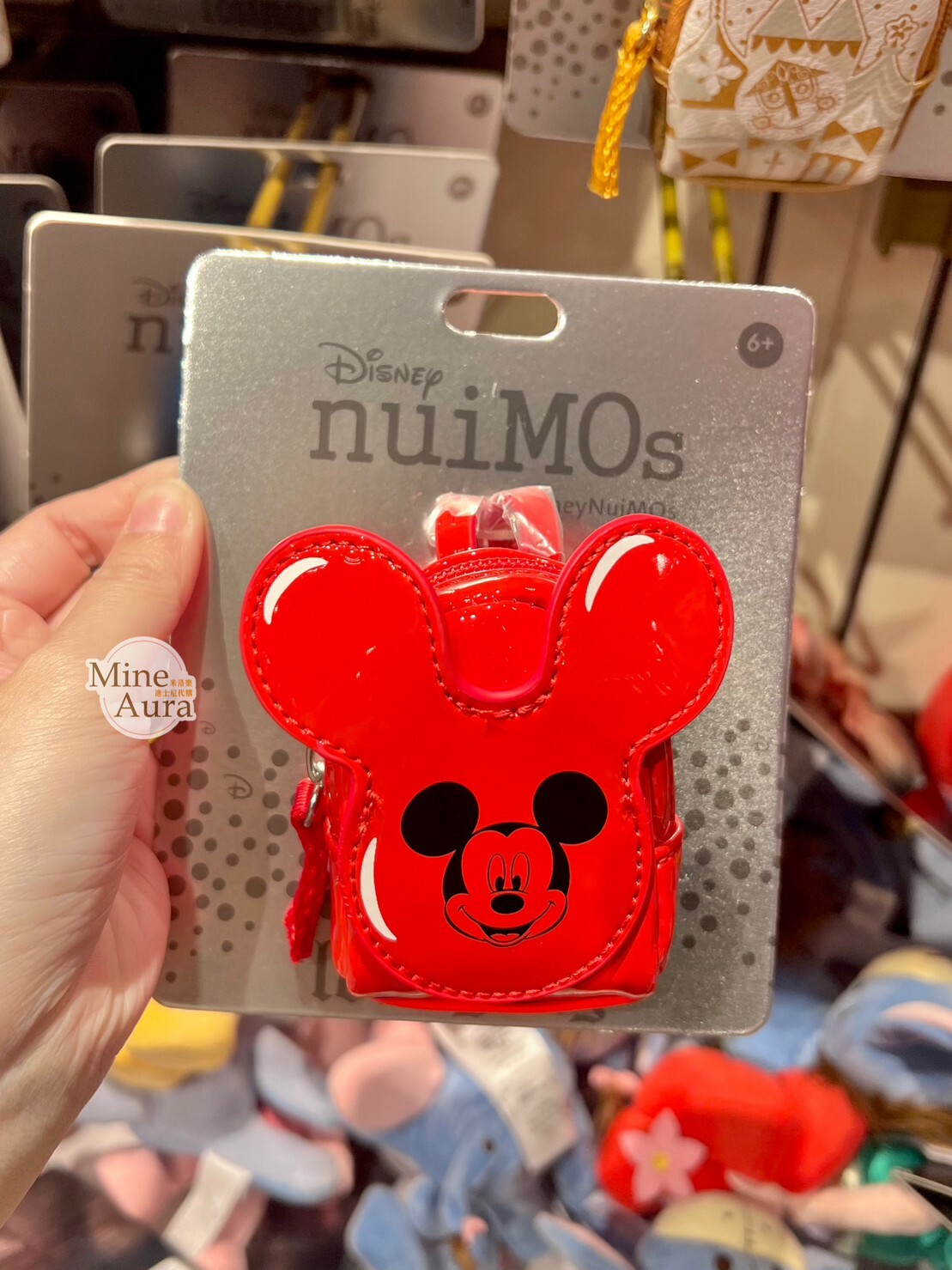 nuiMOs娃娃公仔專用配件 米奇頭造型 亮面紅色 後背包 -香港迪士尼樂園