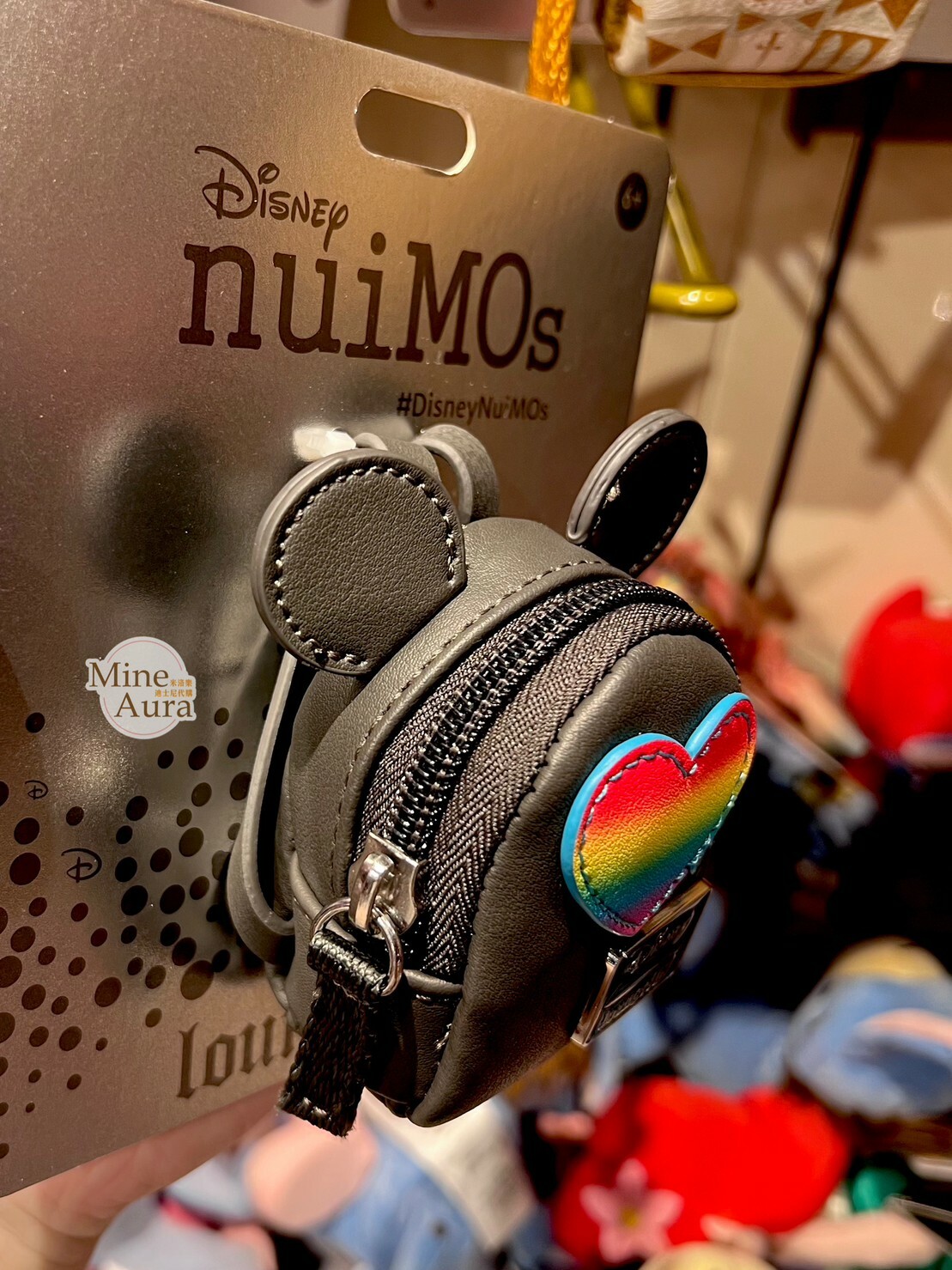 nuiMOs娃娃公仔專用配件 彩虹愛心 米奇頭造型 後背包 -香港迪士尼樂園