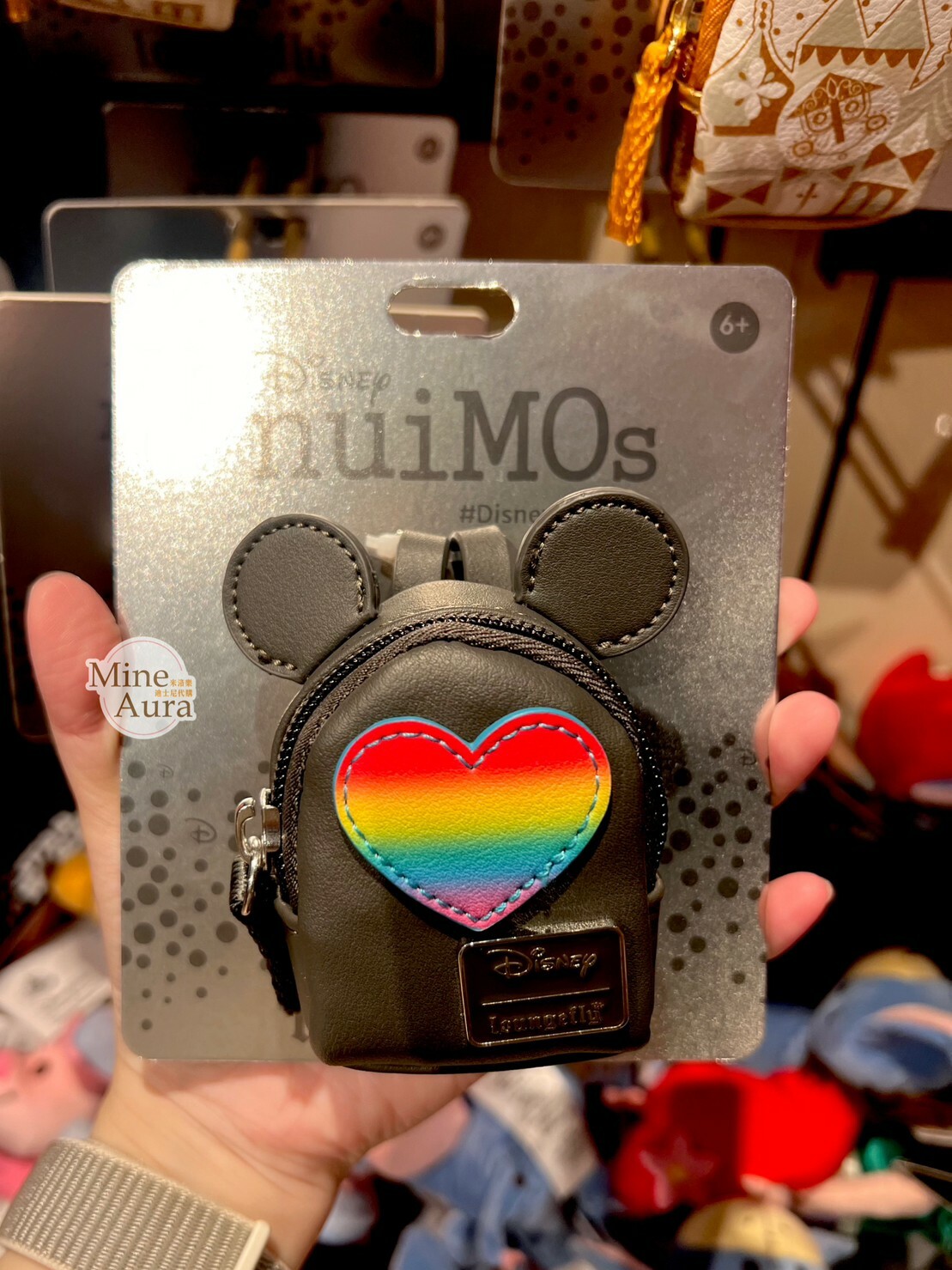 nuiMOs娃娃公仔專用配件 彩虹愛心 米奇頭造型 後背包 -香港迪士尼樂園