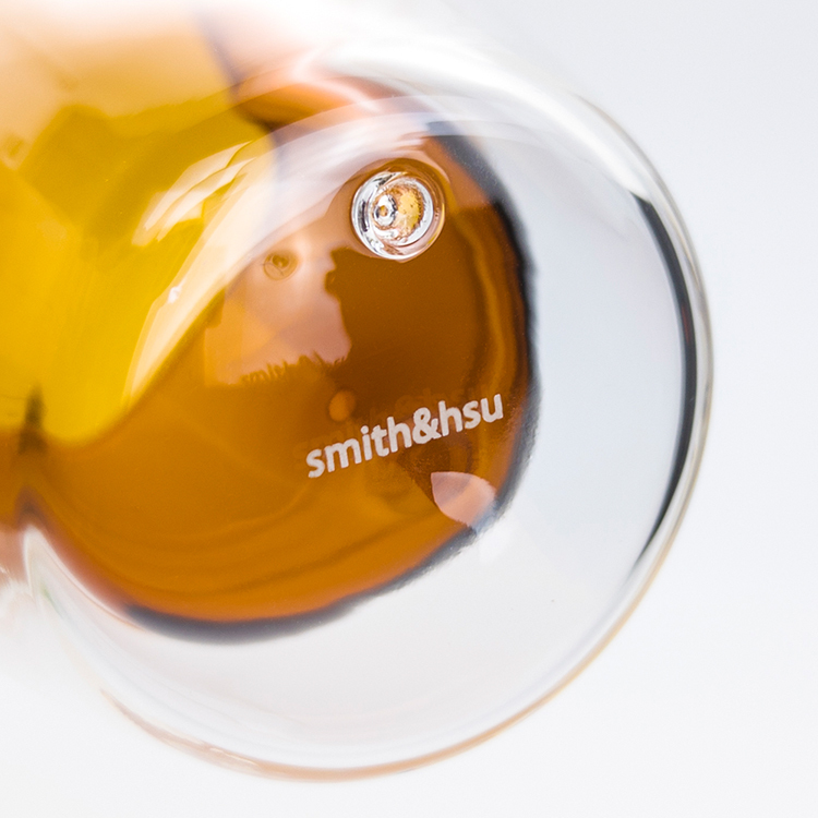 曲線雙層玻璃杯/琥珀(250ml)