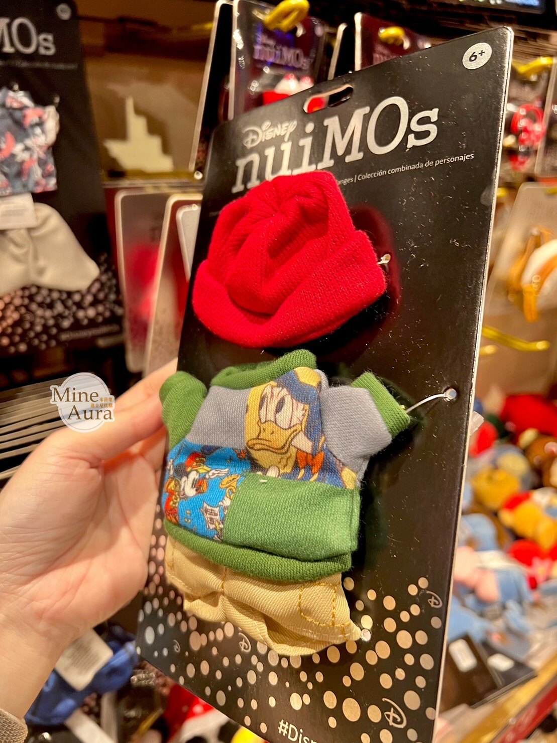 nuiMOs 米奇 Mickey 唐老鴨 Donald 拼接圖案上衣 紅色針織帽 造型服裝 (無娃娃) -香港迪士尼樂園