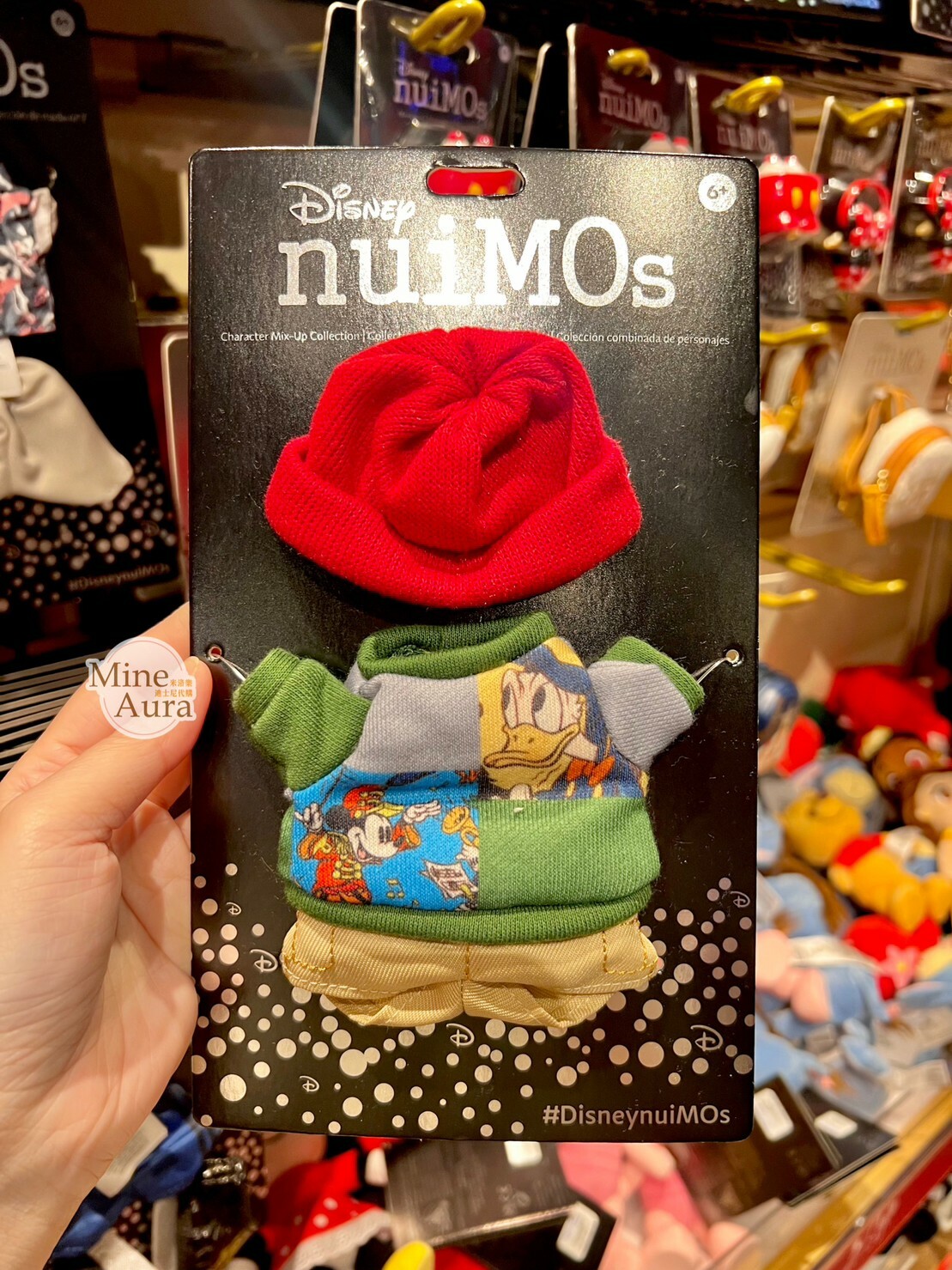nuiMOs 米奇 Mickey 唐老鴨 Donald 拼接圖案上衣 紅色針織帽 造型服裝 (無娃娃) -香港迪士尼樂園