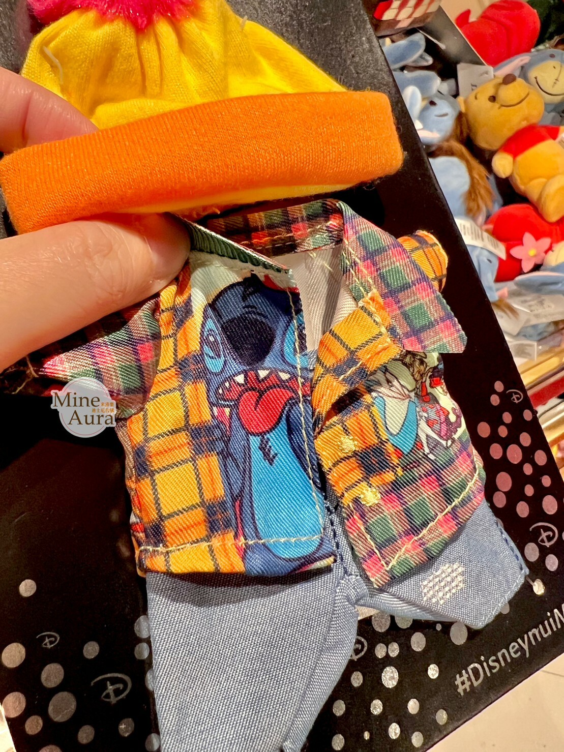 nuiMOs 愛麗絲 Alice 史迪奇 Stitch 拼接格紋襯衫 毛帽 造型服裝 (無娃娃) -香港迪士尼樂園
