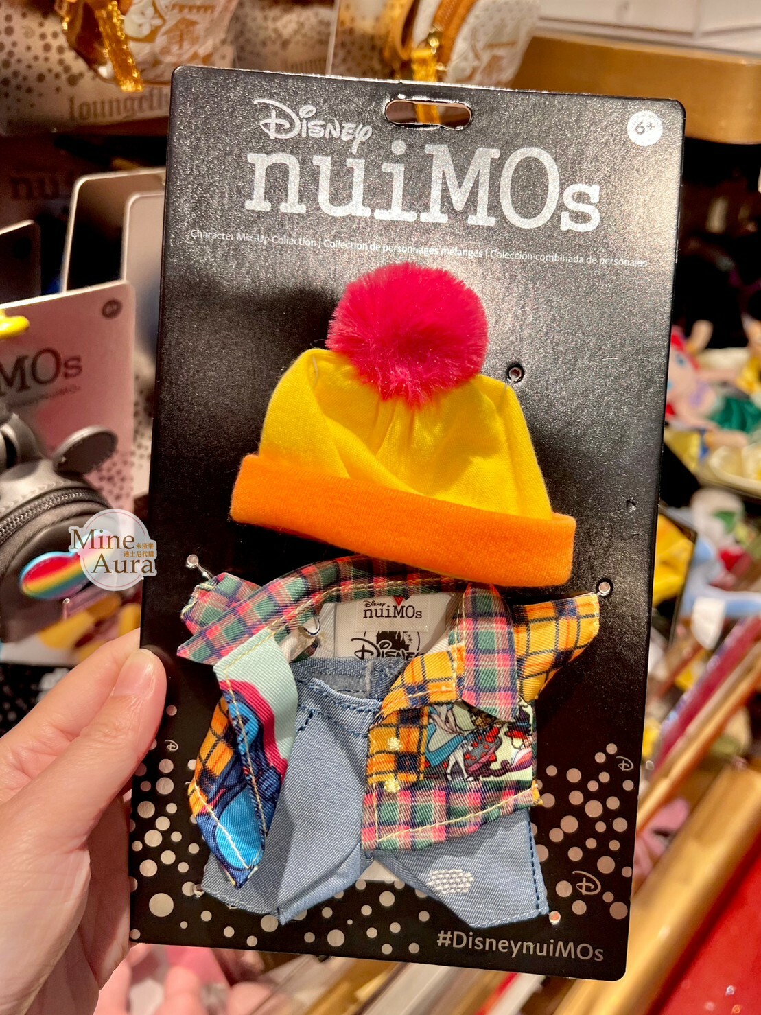 nuiMOs 愛麗絲 Alice 史迪奇 Stitch 拼接格紋襯衫 毛帽 造型服裝 (無娃娃) -香港迪士尼樂園