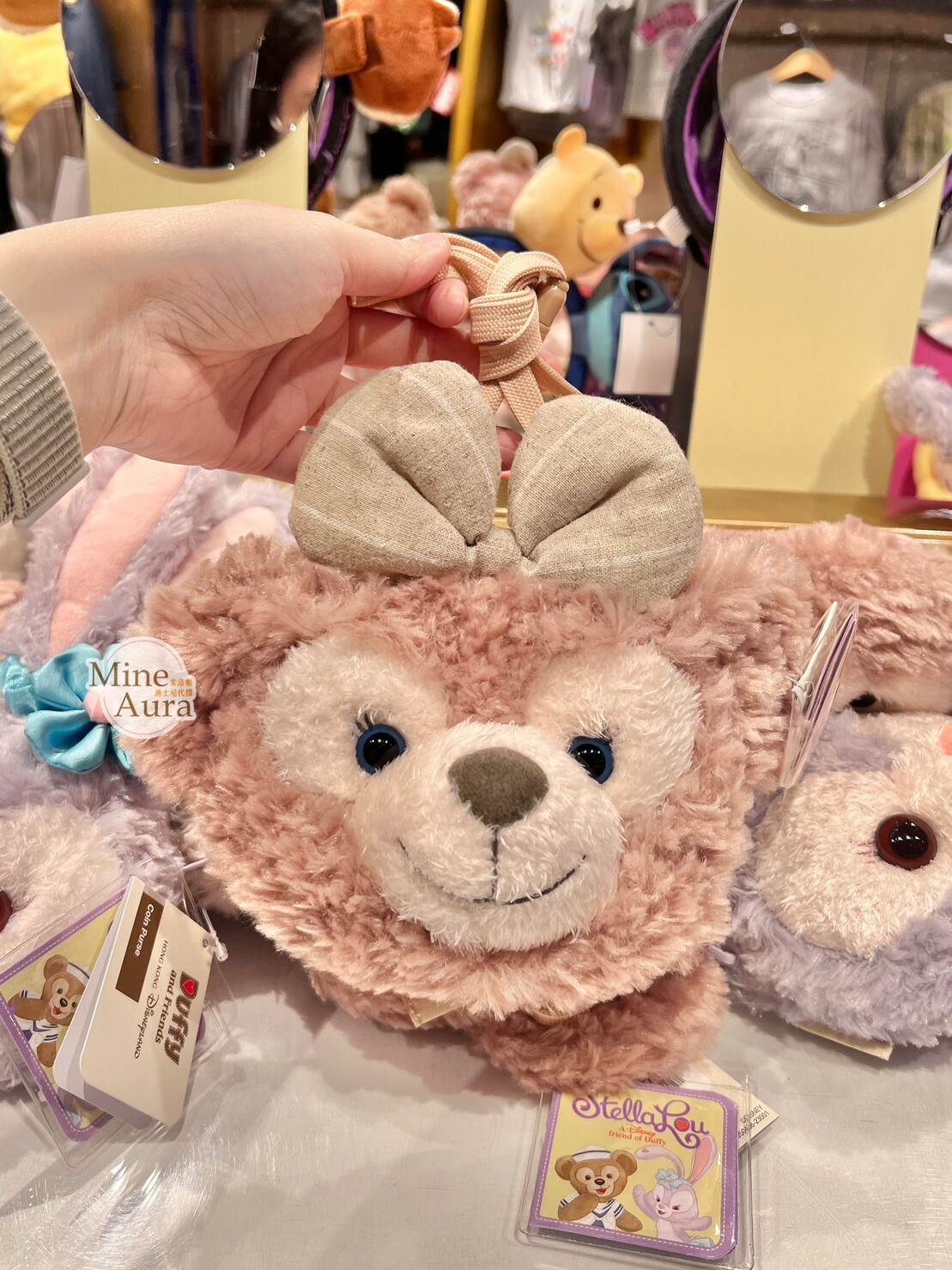 雪莉玫 ShellieMay 大頭 絨毛 票卡包 掛脖 -香港迪士尼樂園