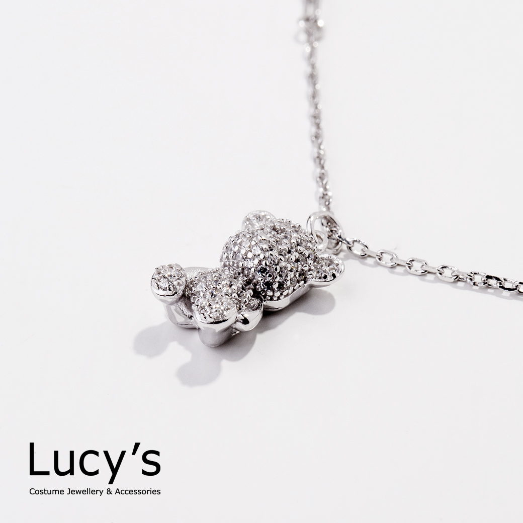 Lucys-925純銀滿鑽熊項鍊(106239)