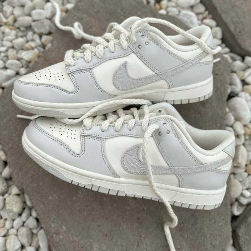 WMNS Nike Dunk Low Needlework 浮雕 灰白 FJ4553-133【預購商品】