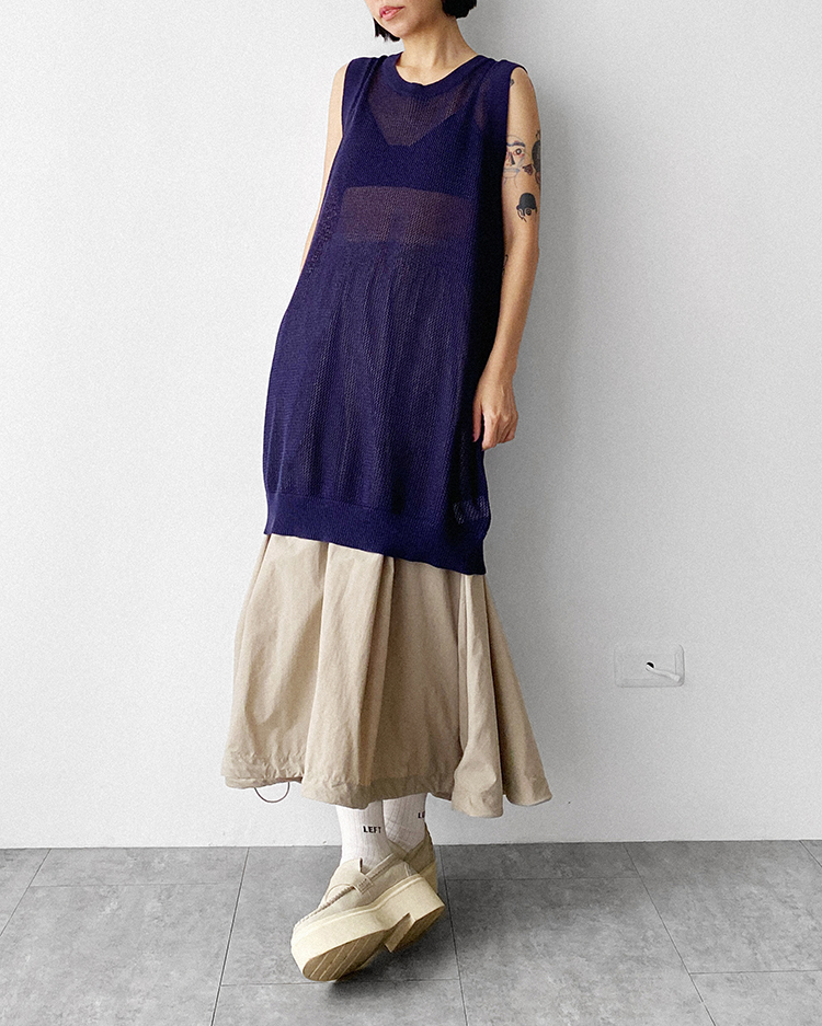 MFD-2311 鏤空勾織長上衣 ʙʟᴜᴇ